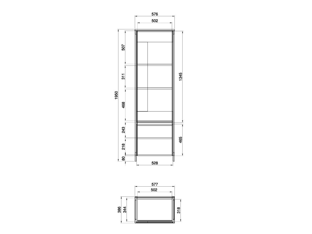 Conjunto para sala de estar Fermaru 110 (Branco + Carvalho)
