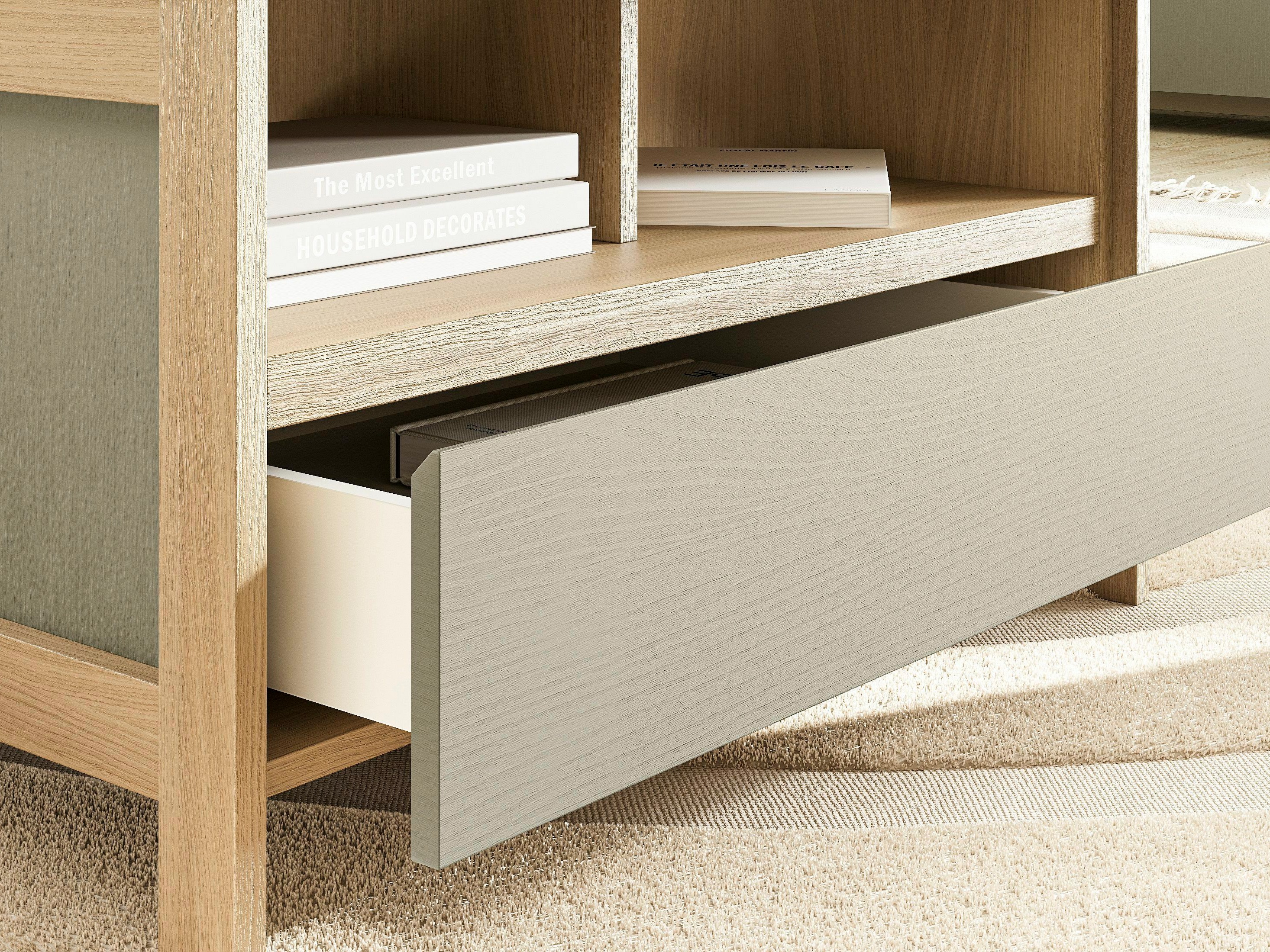 Mesa de centro Fermaru 107 (Verde empoeirado + Carvalho)