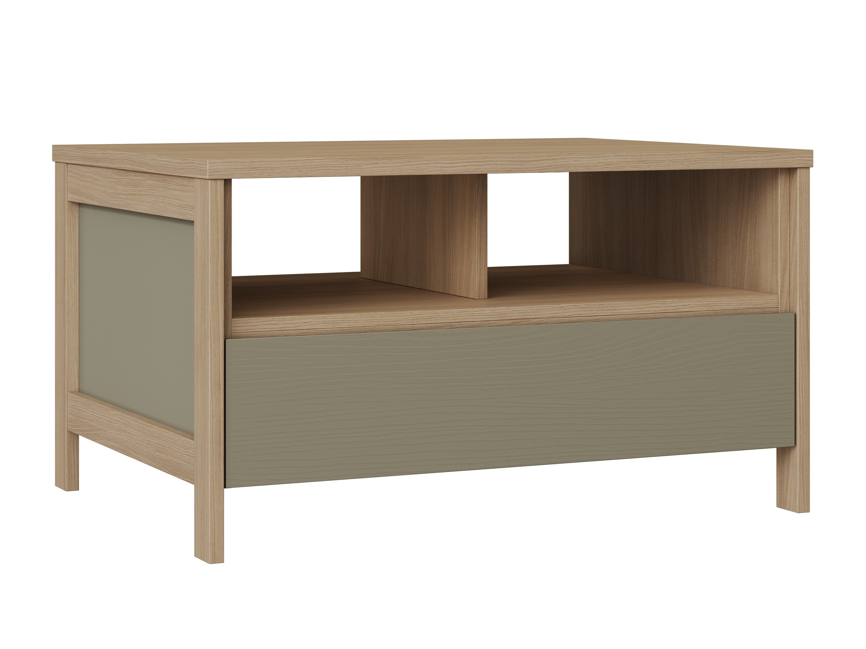 Mesa de centro Fermaru 107 (Verde empoeirado + Carvalho)