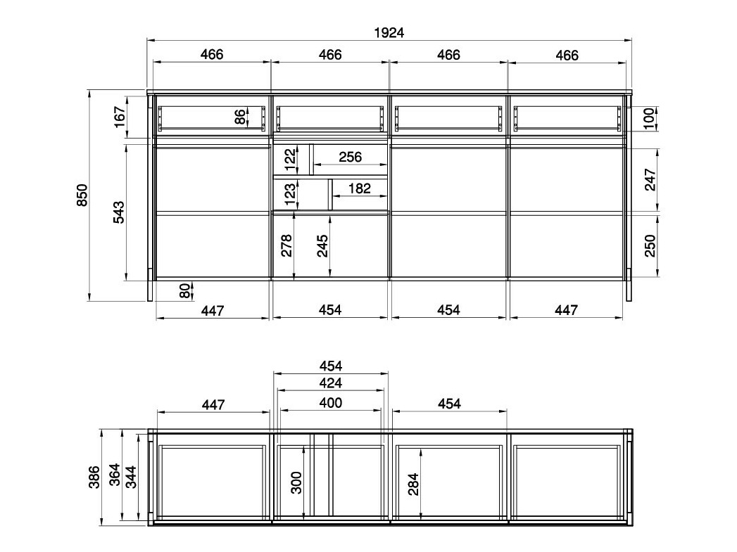 Conjunto de mobiliário Fermaru 114 (Branco + Carvalho)