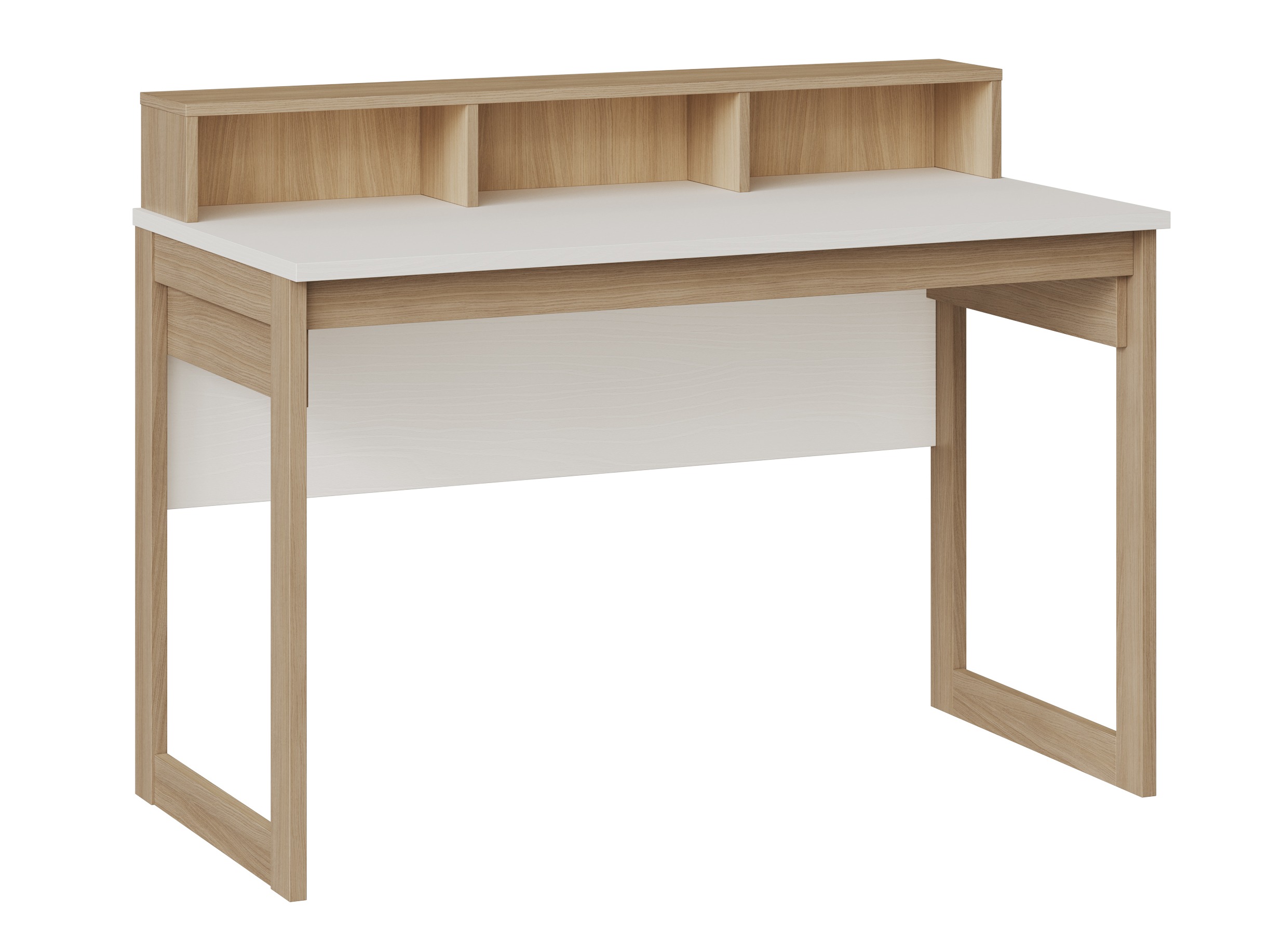 Mesa de escritório Fermaru 115 (Branco + Carvalho)