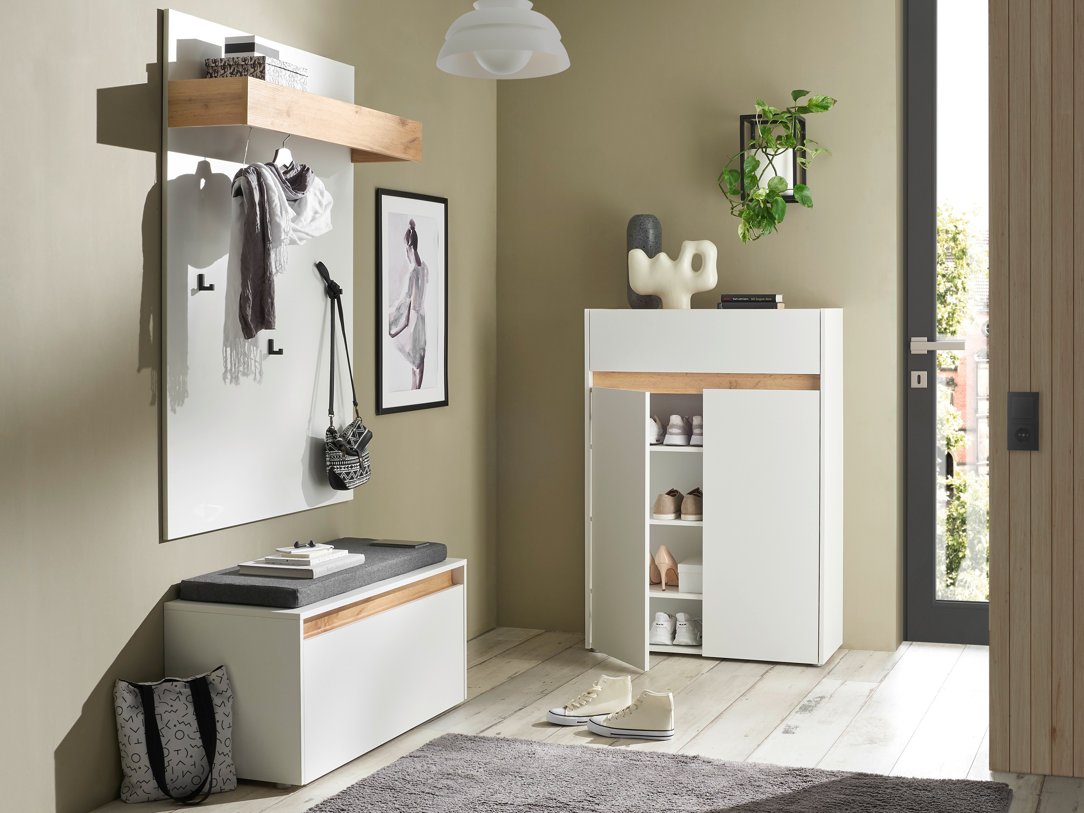 Conjunto para corredor Elbsori 176 (Branco + Carvalho wotan)