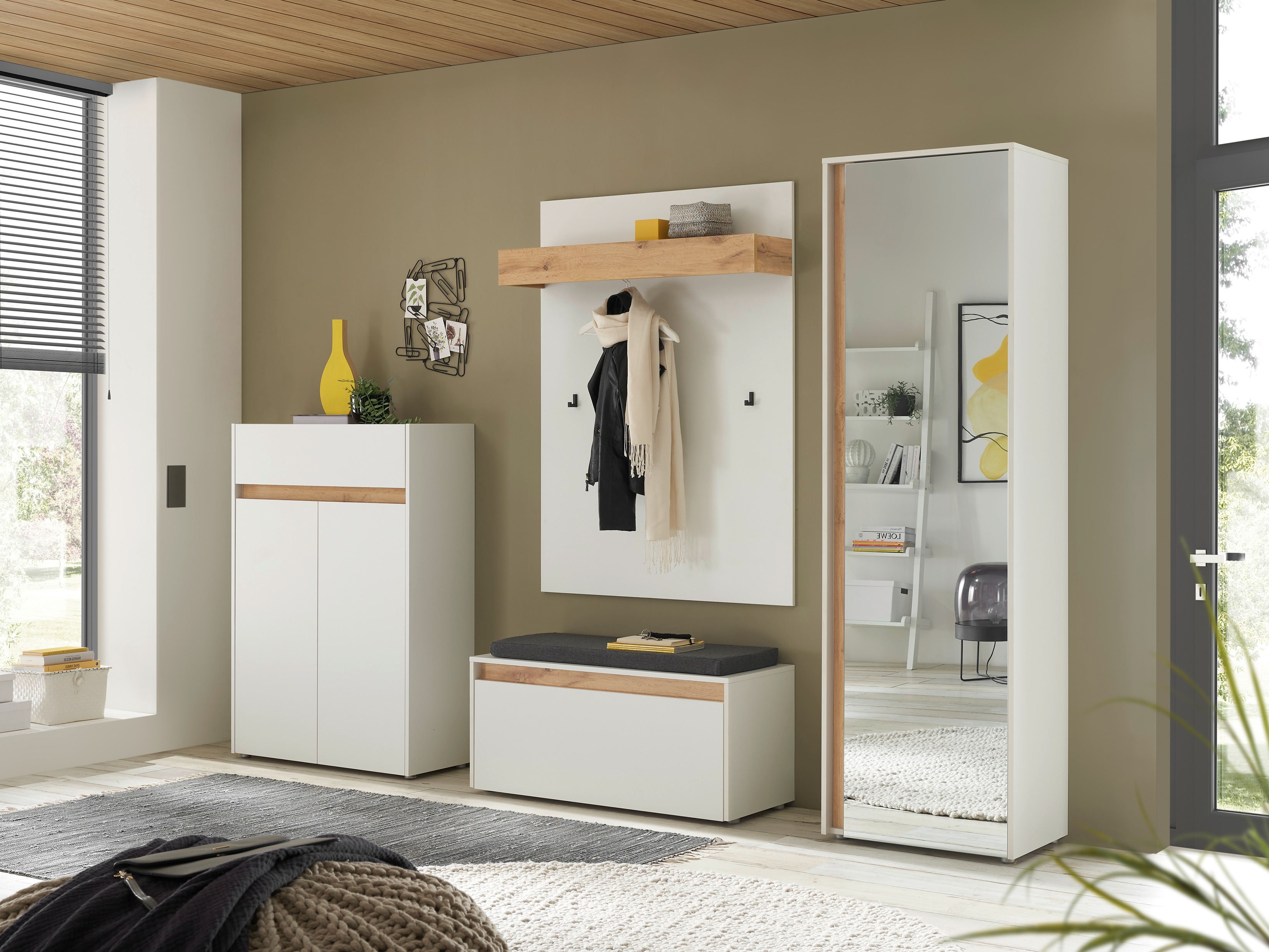 Conjunto para corredor Elbsori 176 (Branco + Carvalho wotan)