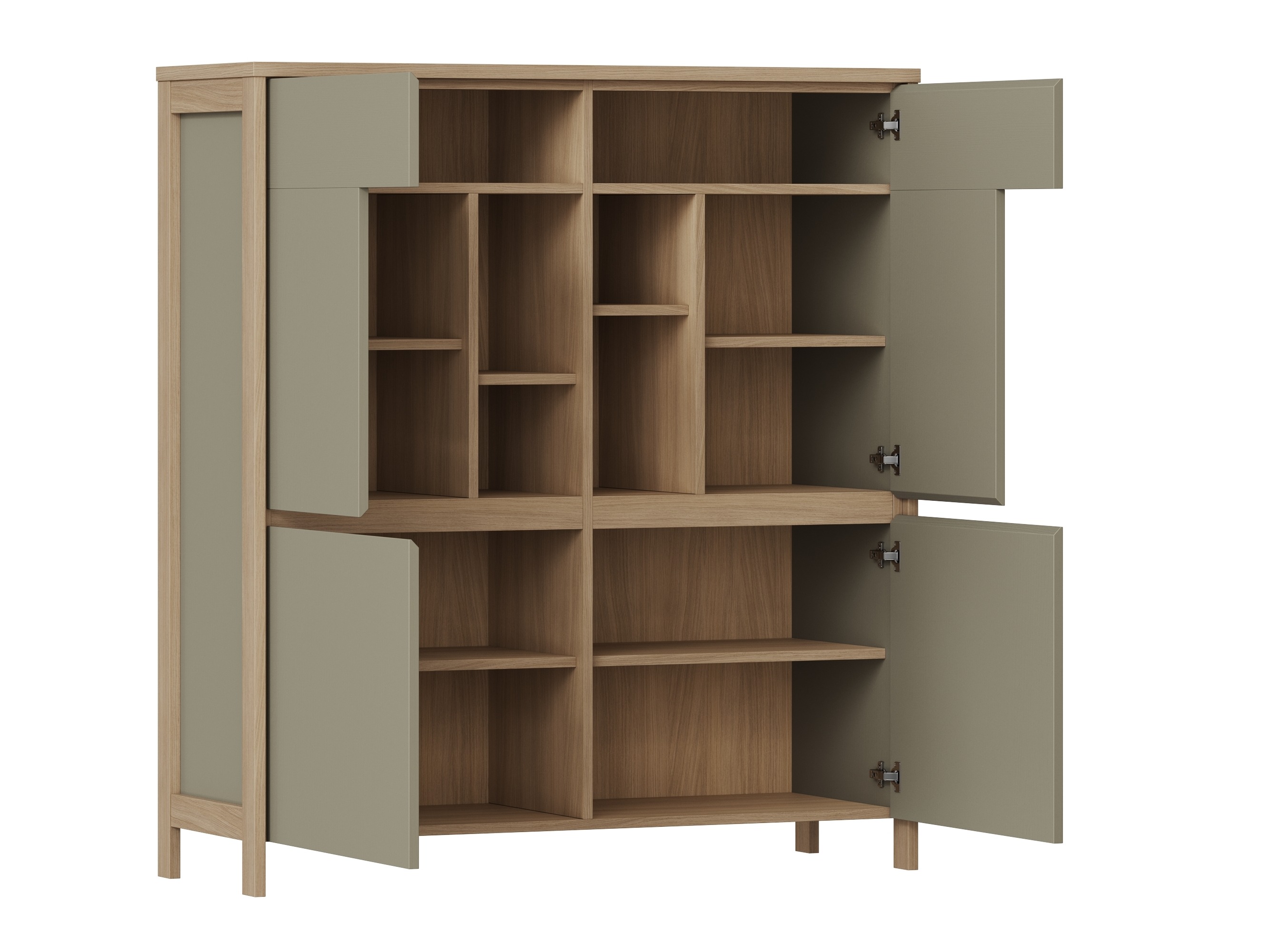 Conjunto para sala de estar Fermaru 110 (Verde empoeirado + Carvalho)