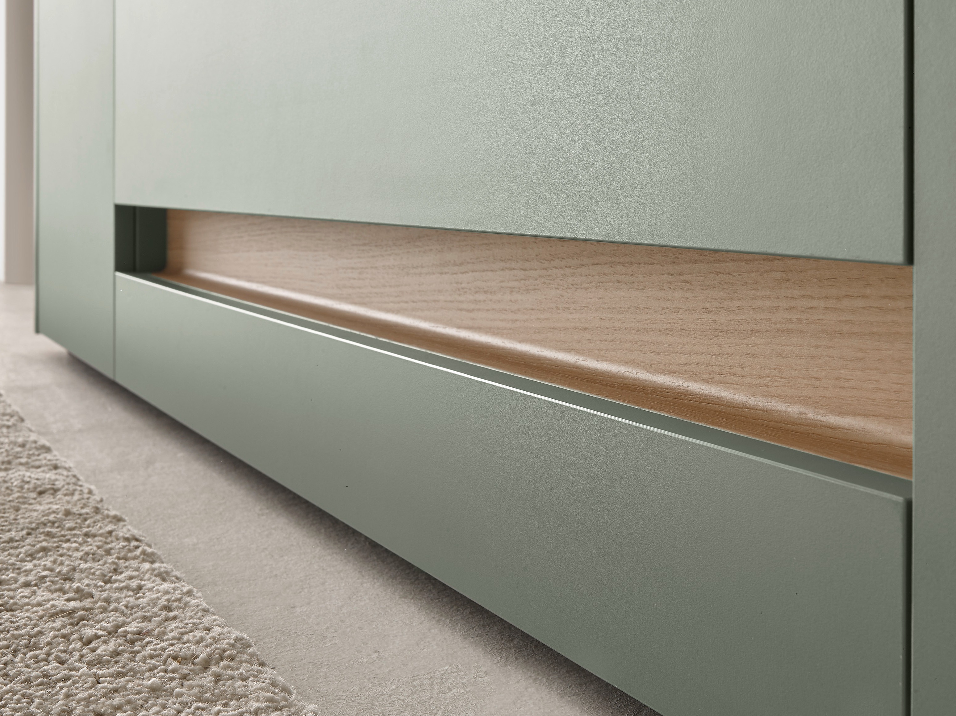 Móvel de TV Elbsori 116 (Verde + Carvalho)