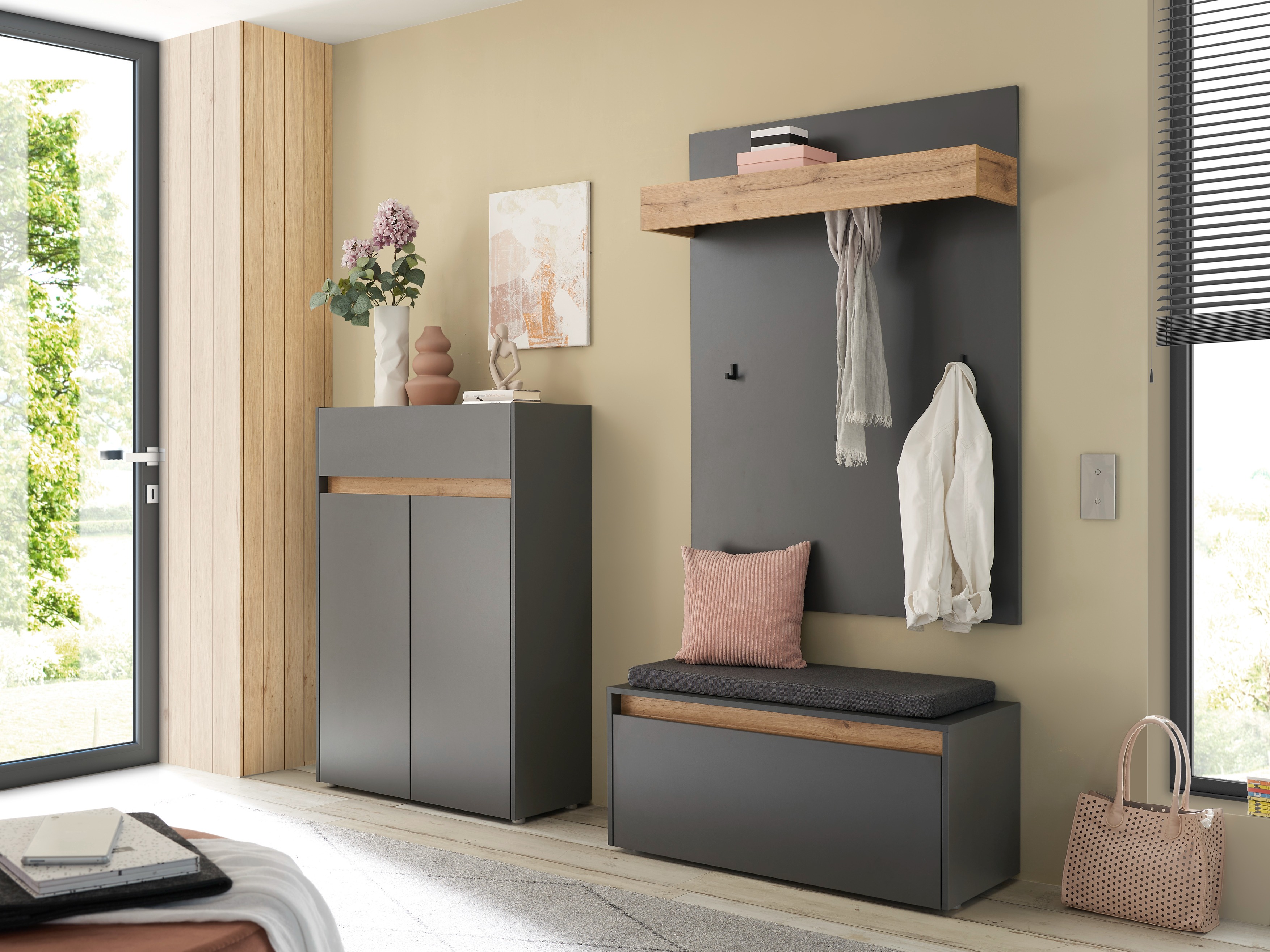 Sapateira Elbsori 173 (Antracite + Carvalho wotan)