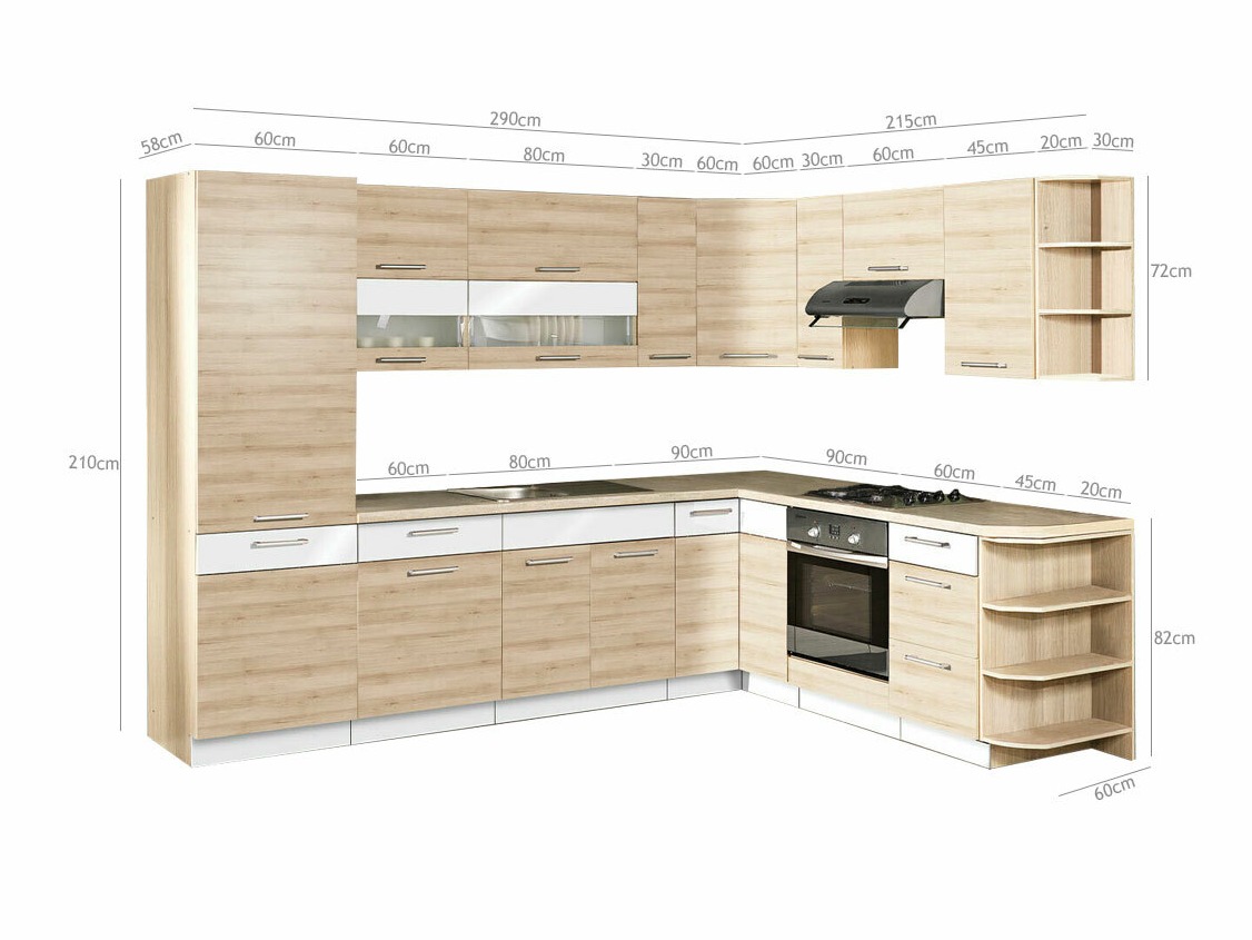 Conjunto de cozinha modular Mode Beech 126