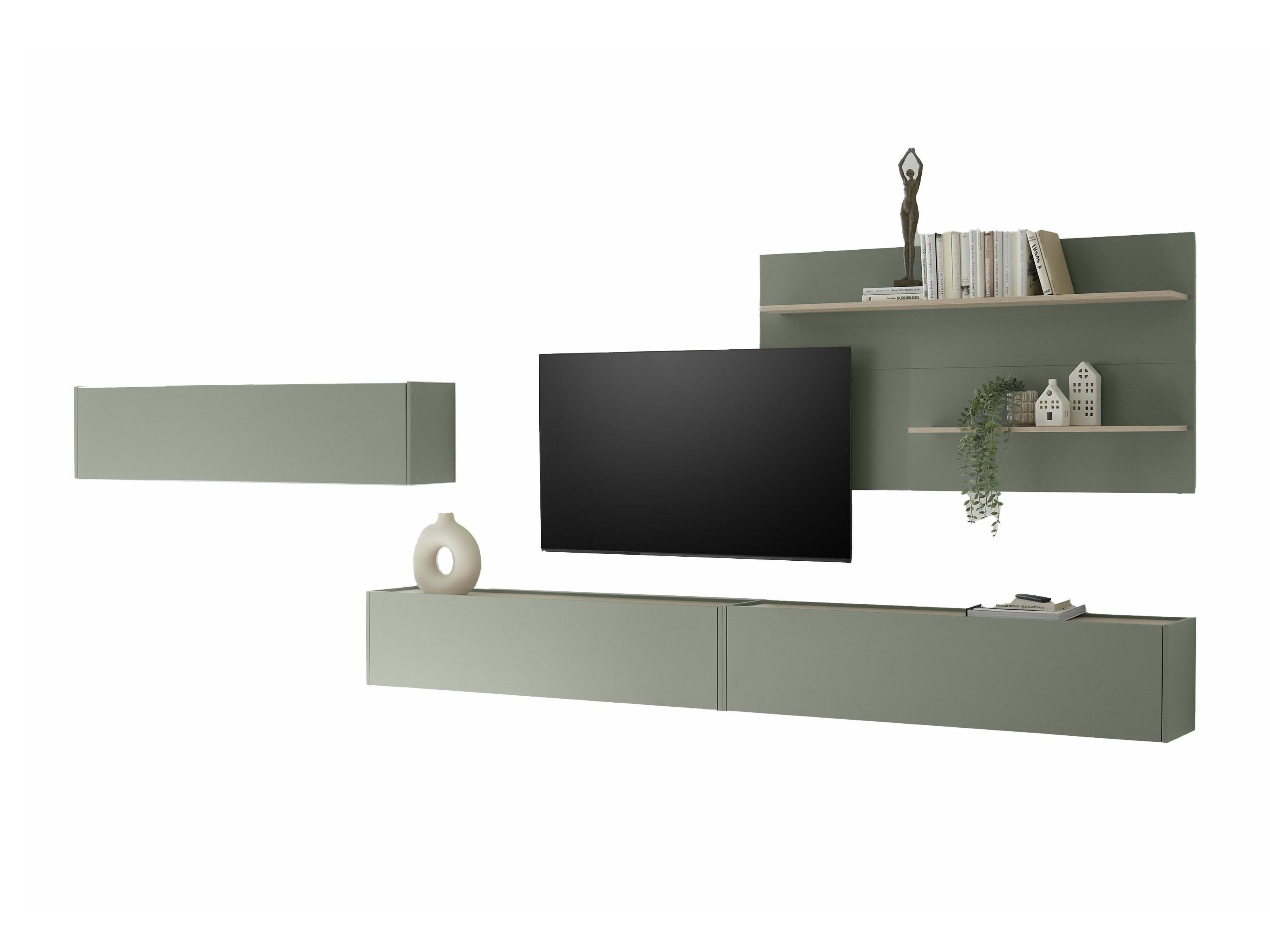 Conjunto para sala de estar Elbsori 121 (Verde + Carvalho)