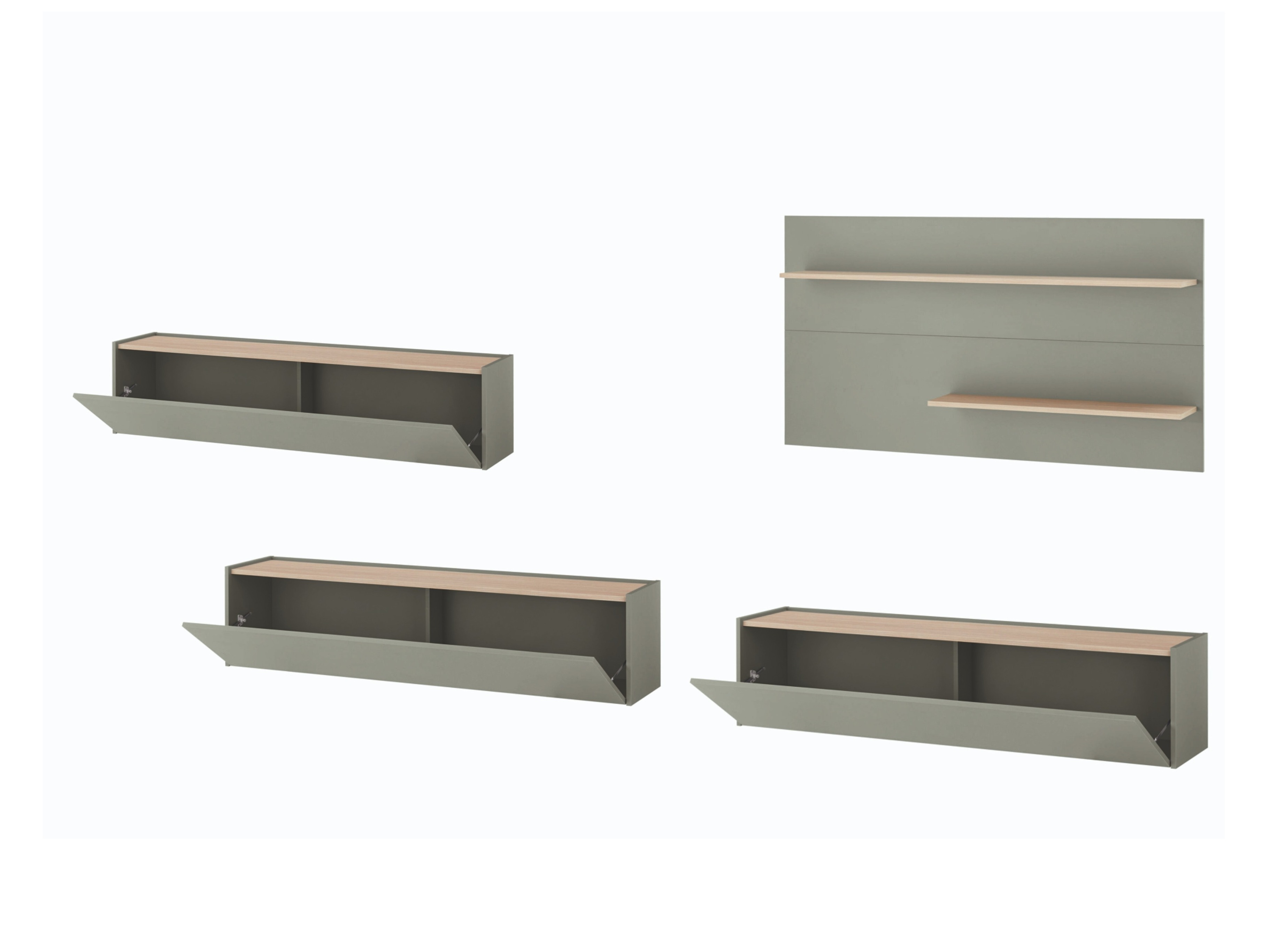 Conjunto para sala de estar Elbsori 121 (Verde + Carvalho)