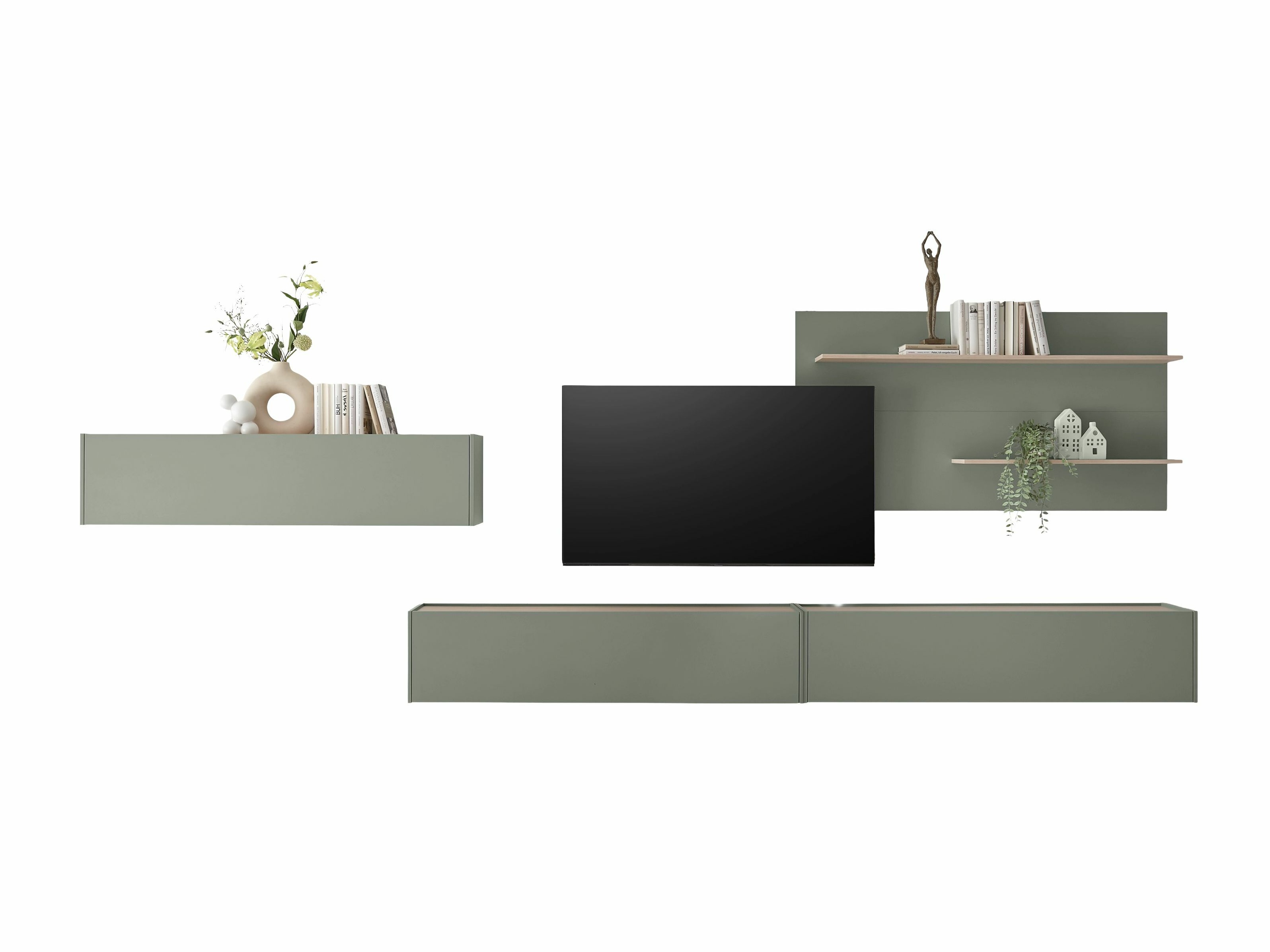 Conjunto para sala de estar Elbsori 121 (Verde + Carvalho)