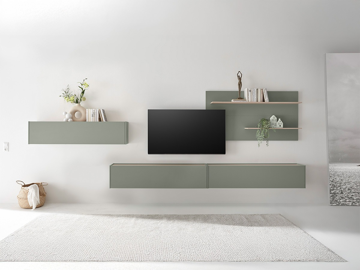 Conjunto para sala de estar Elbsori 121 (Verde + Carvalho)