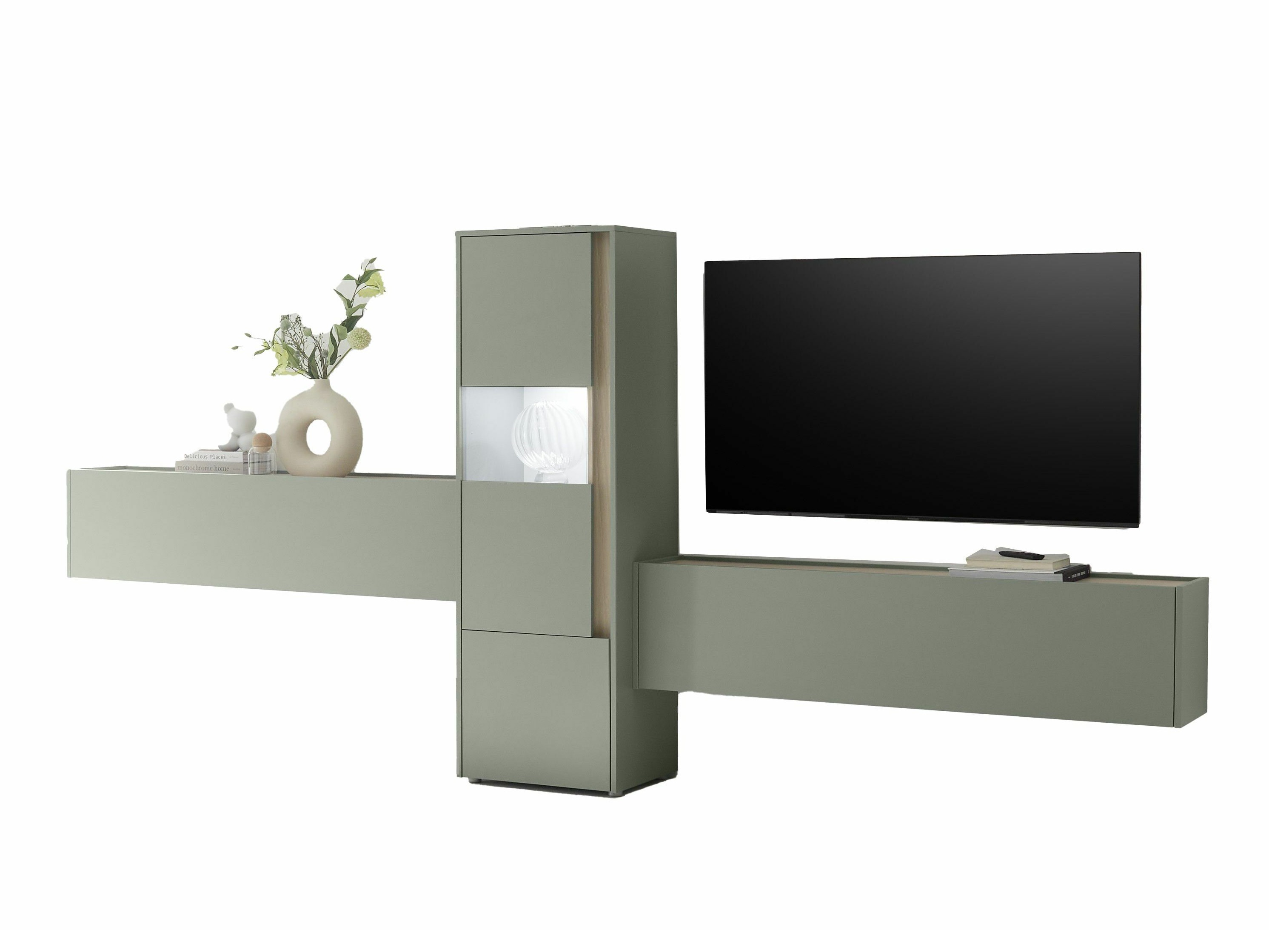 Conjunto para sala de estar Elbsori 122 (Verde + Carvalho)