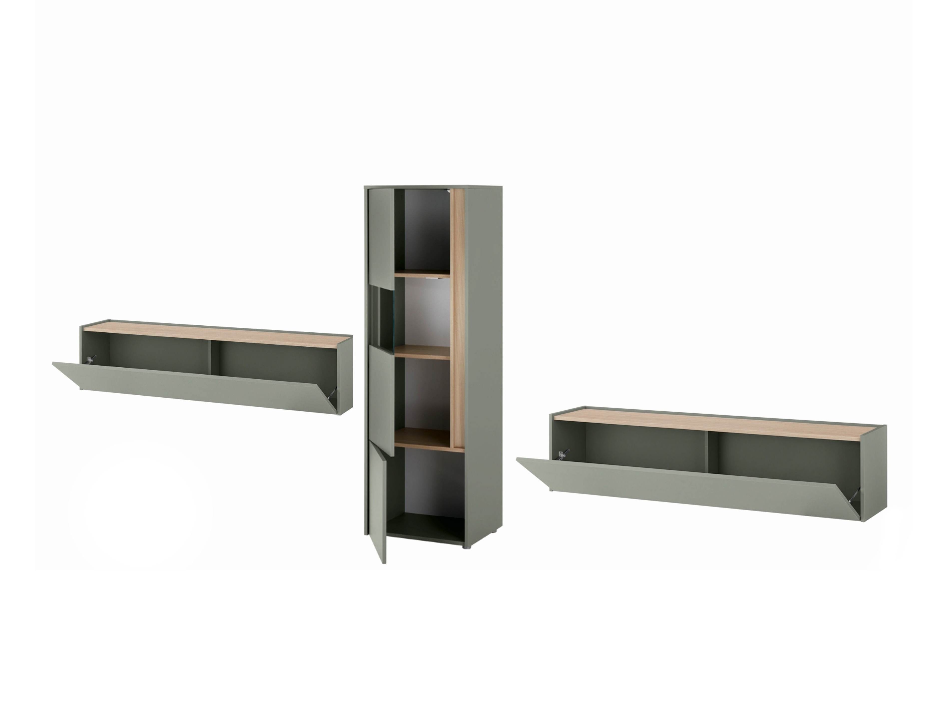 Conjunto para sala de estar Elbsori 122 (Verde + Carvalho)