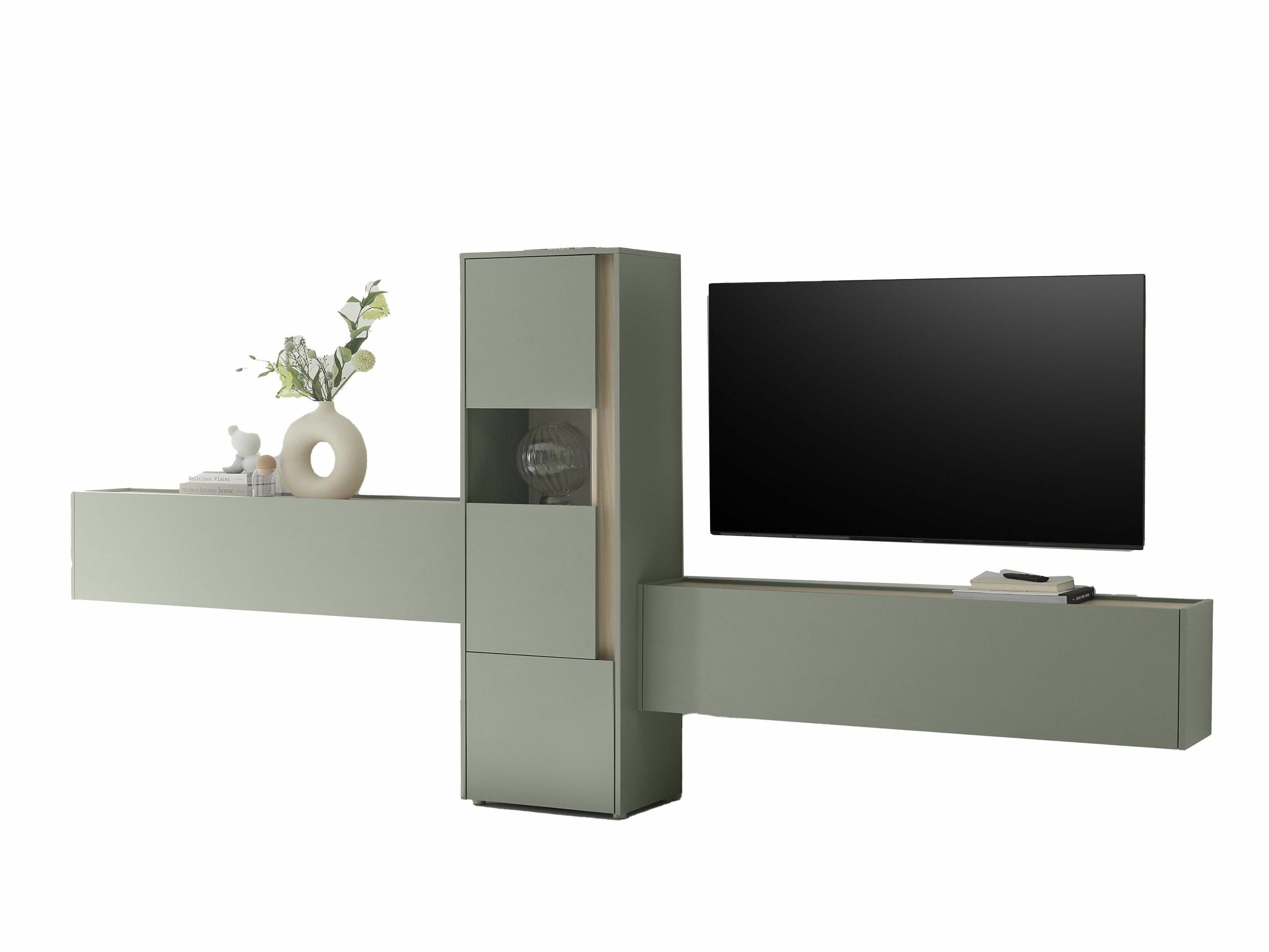 Conjunto para sala de estar Elbsori 122 (Verde + Carvalho)