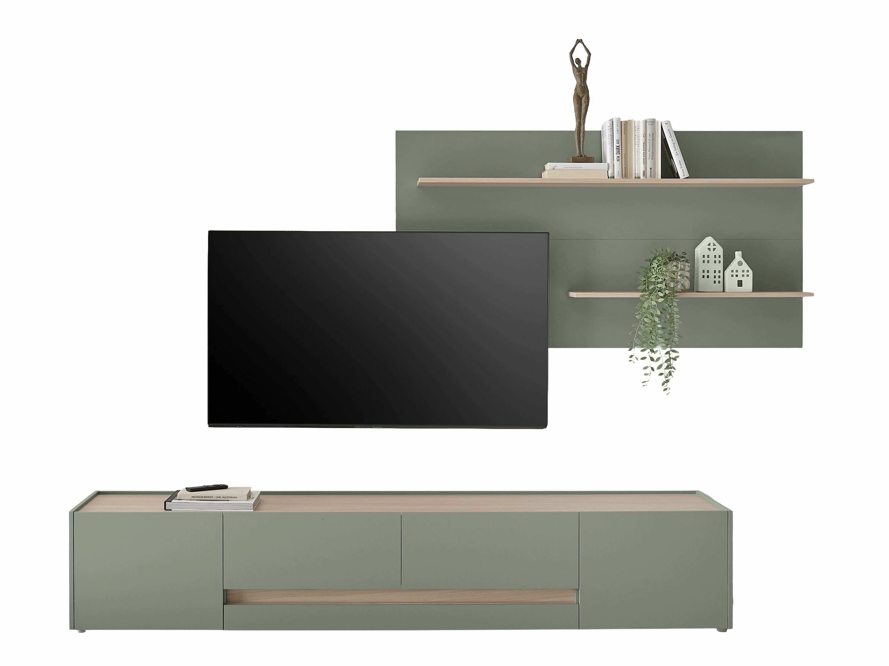 Conjunto para sala de estar Elbsori 124 (Verde + Carvalho)