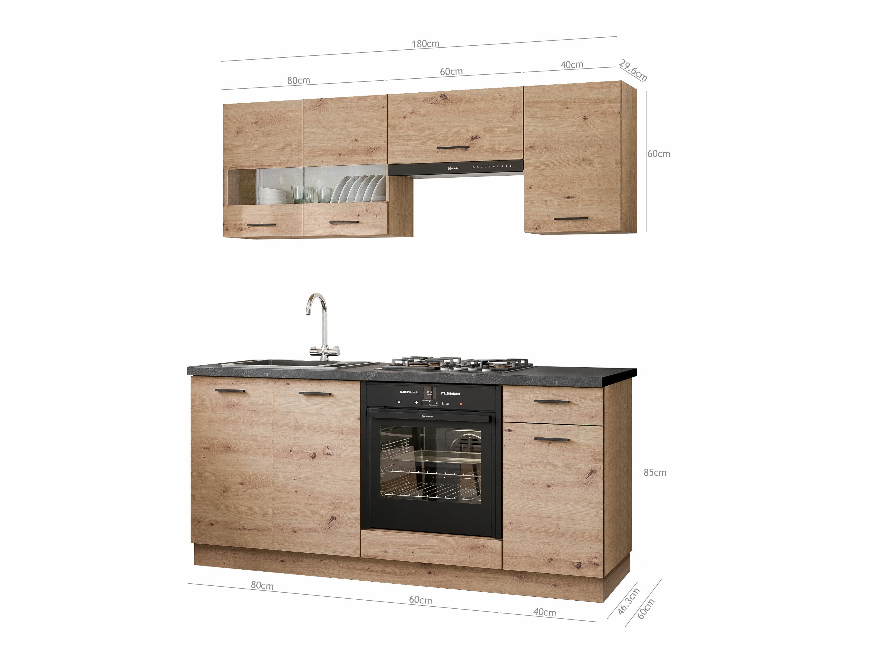 Conjunto de cozinha modular Ati Artisan 129
