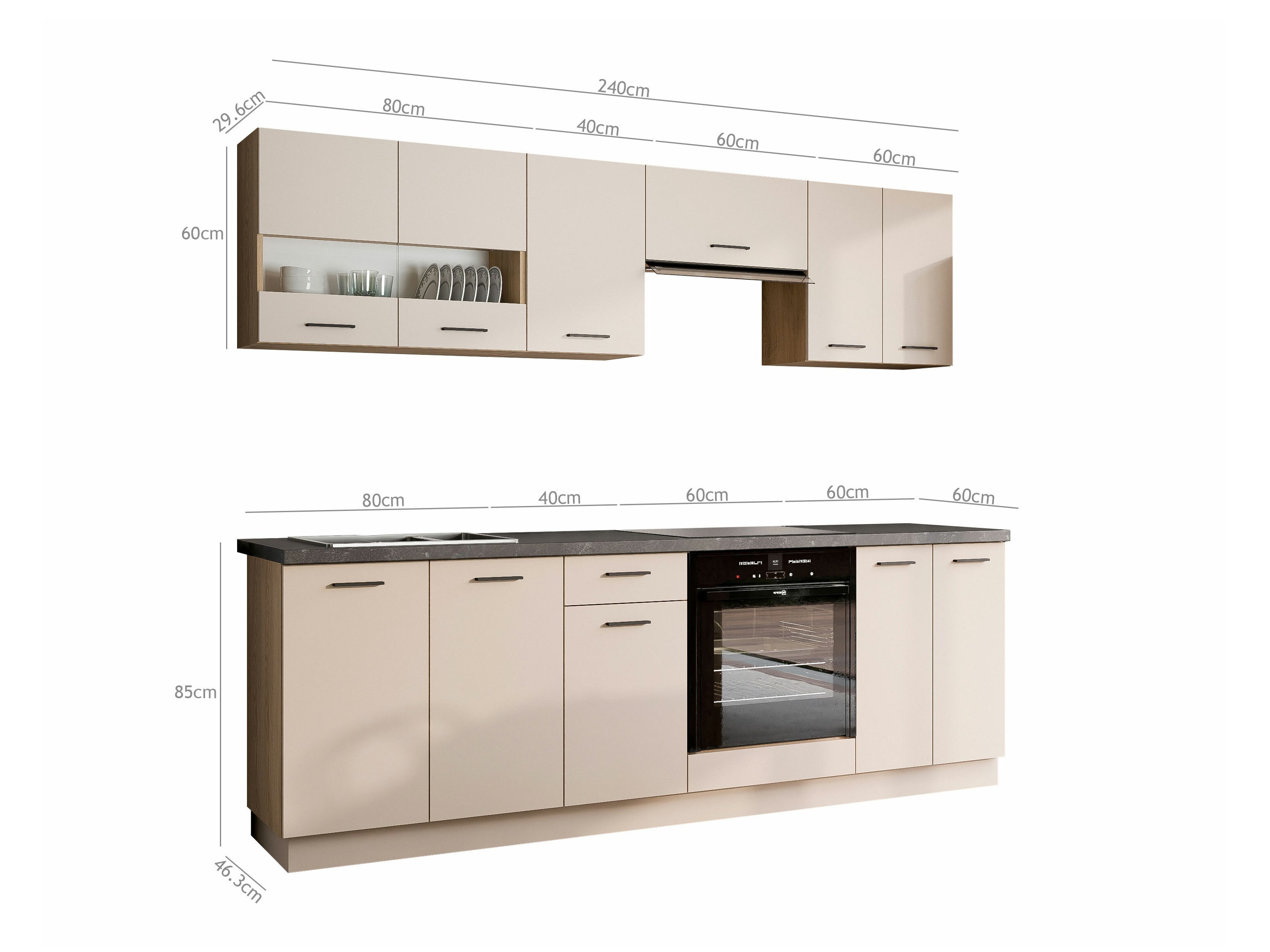 Conjunto de cozinha modular Ati Cashmere 131