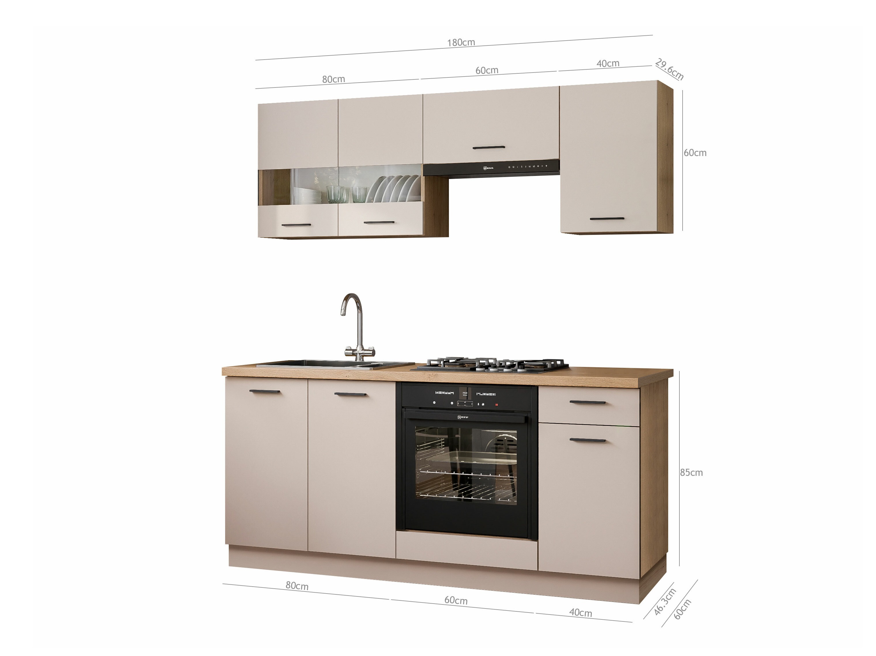 Conjunto de cozinha modular Ati Cashmere 132