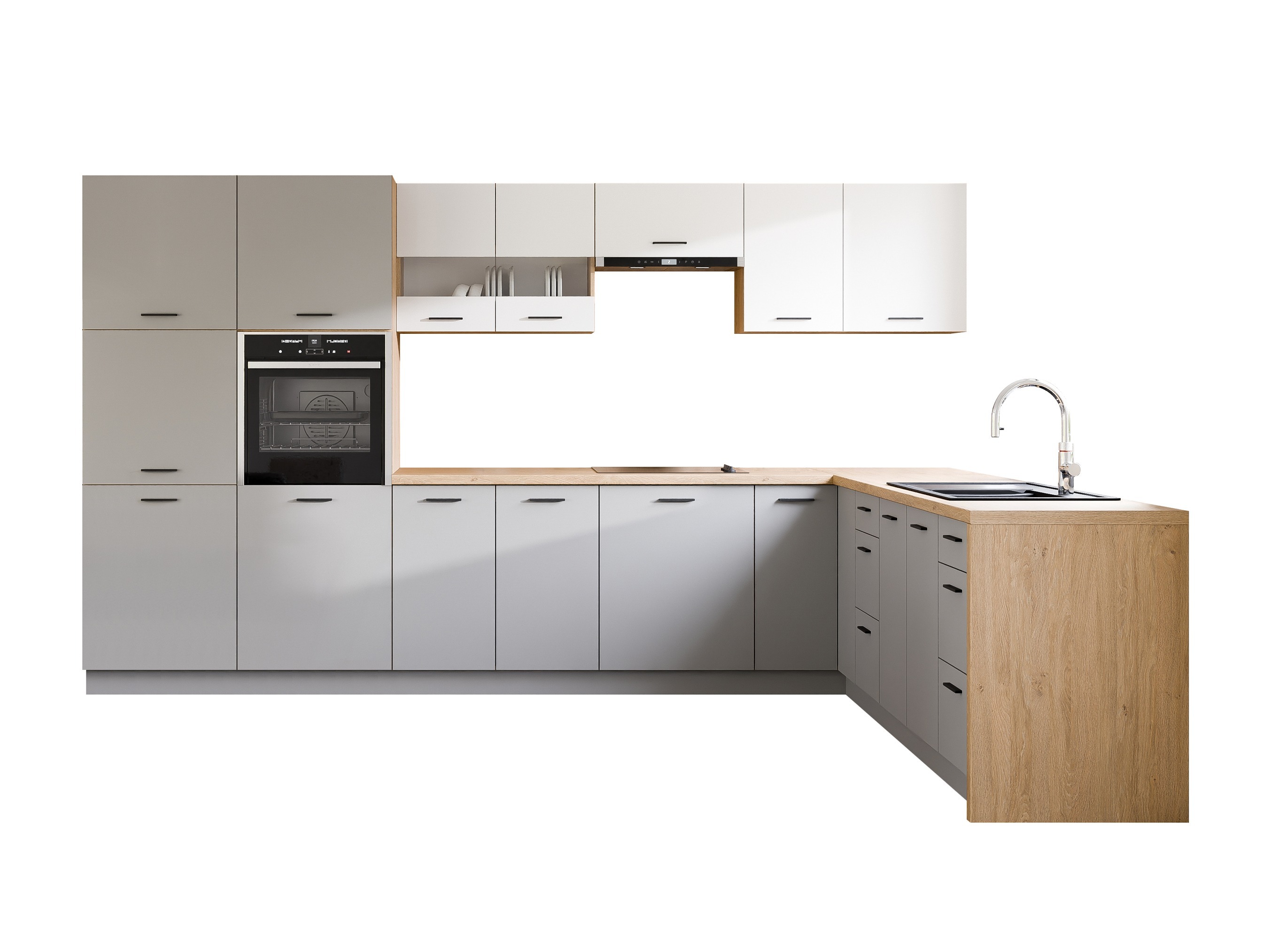 Conjunto de cozinha modular Ati White Grey 118