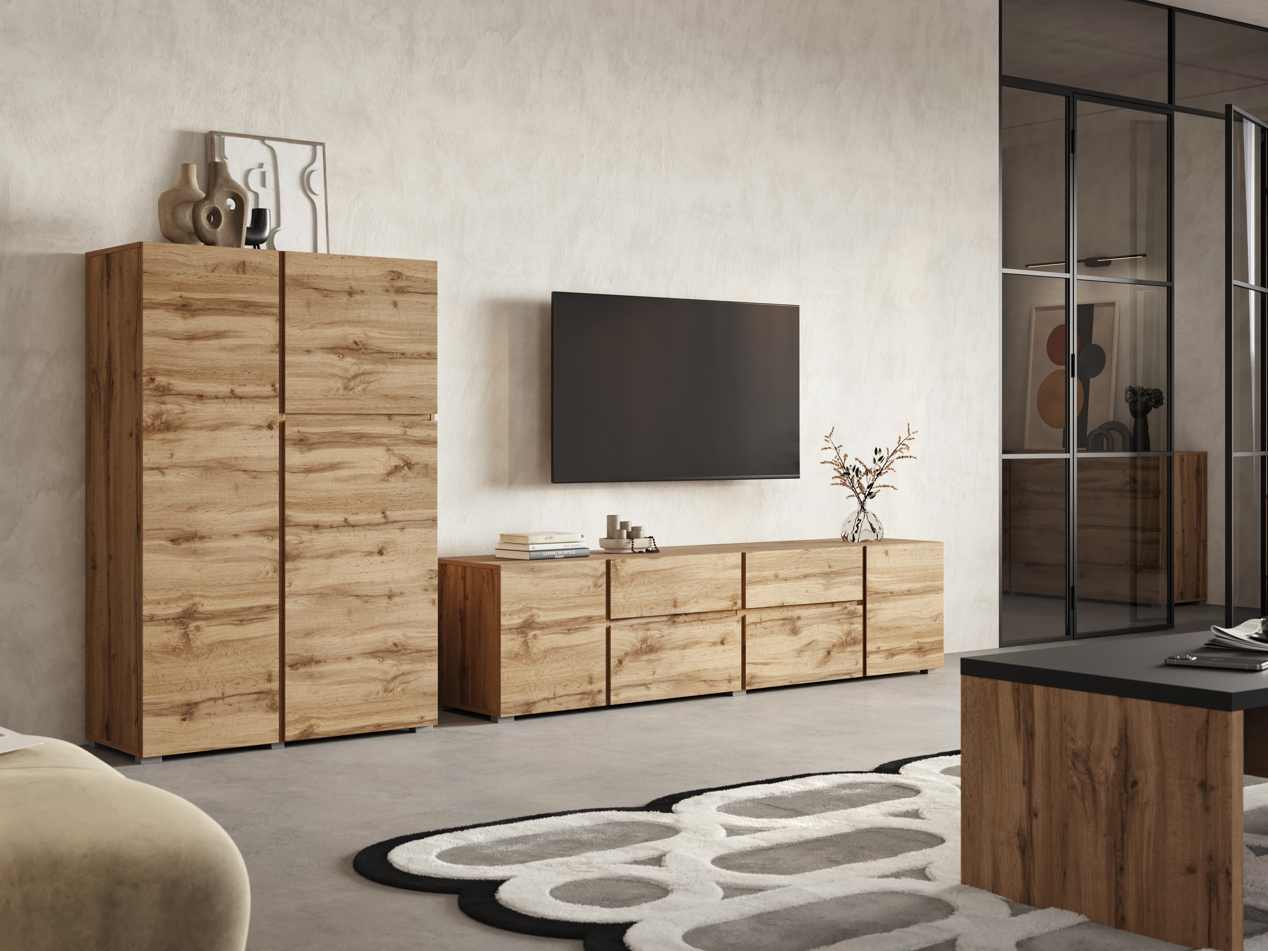 Móvel de TV Elbleve 100 (Carvalho wotan)