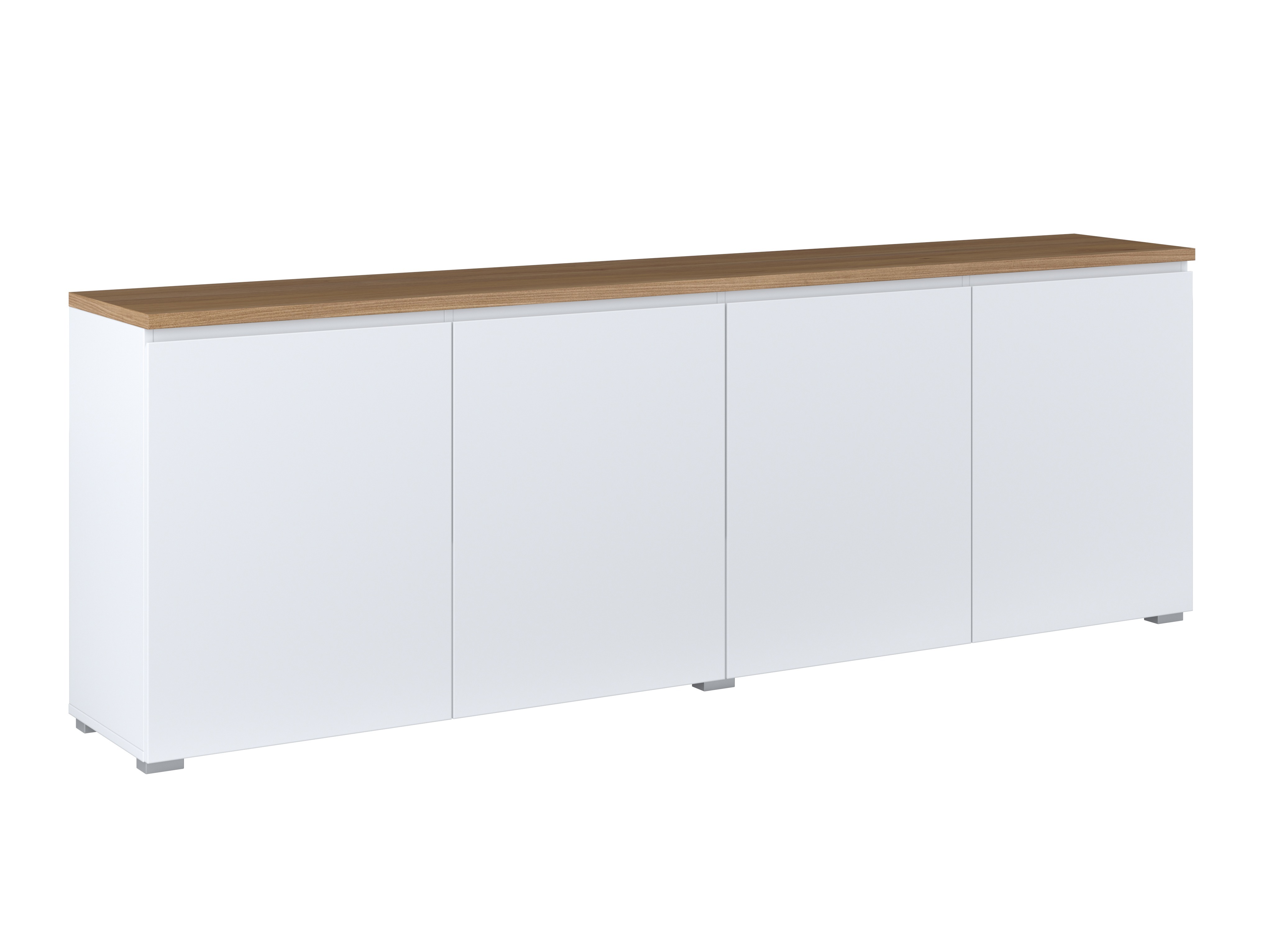 Aparador Baletu 105 (Branco + Carvalho)