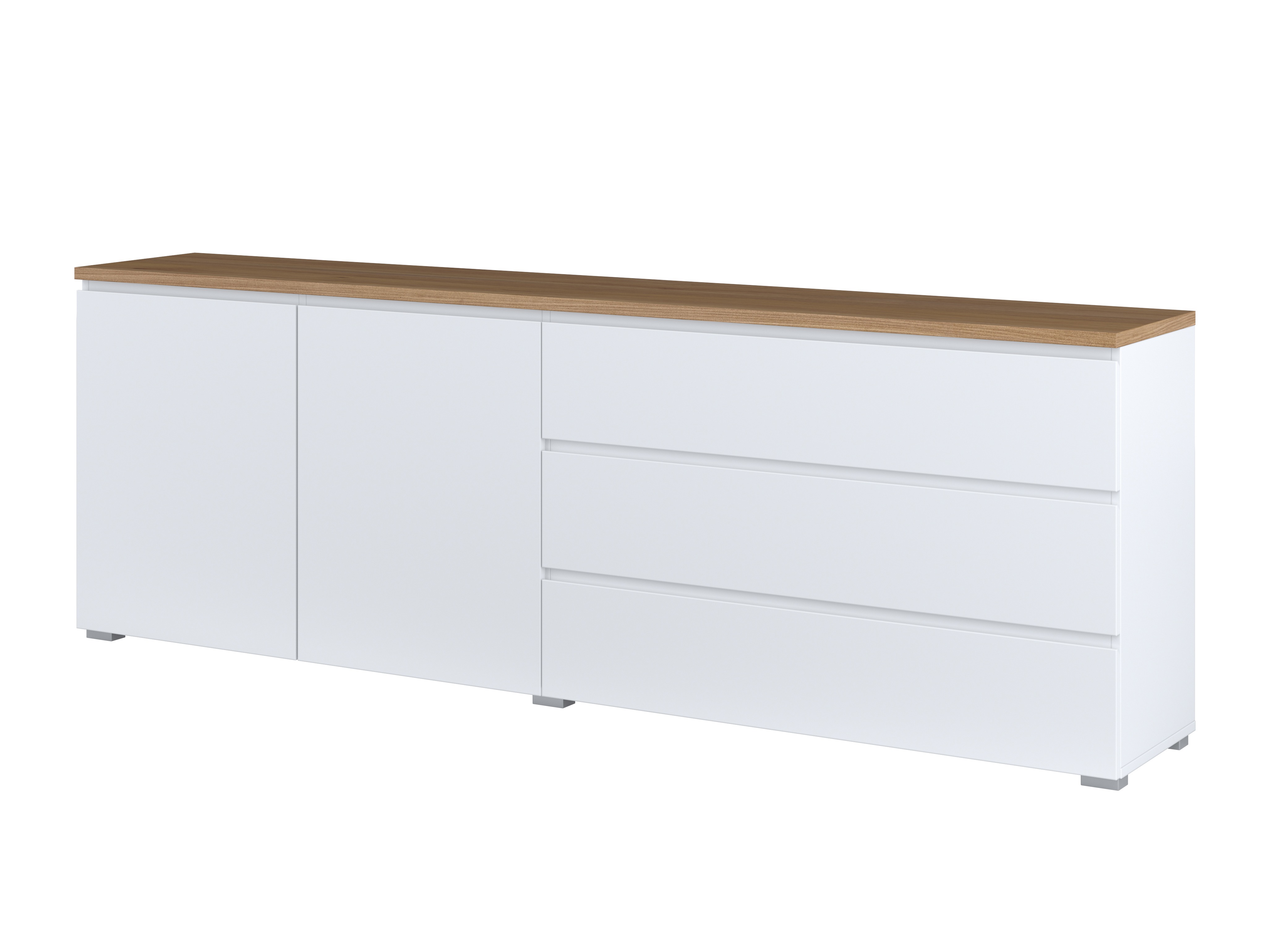 Cómoda Baletu 107 (Branco + Carvalho)