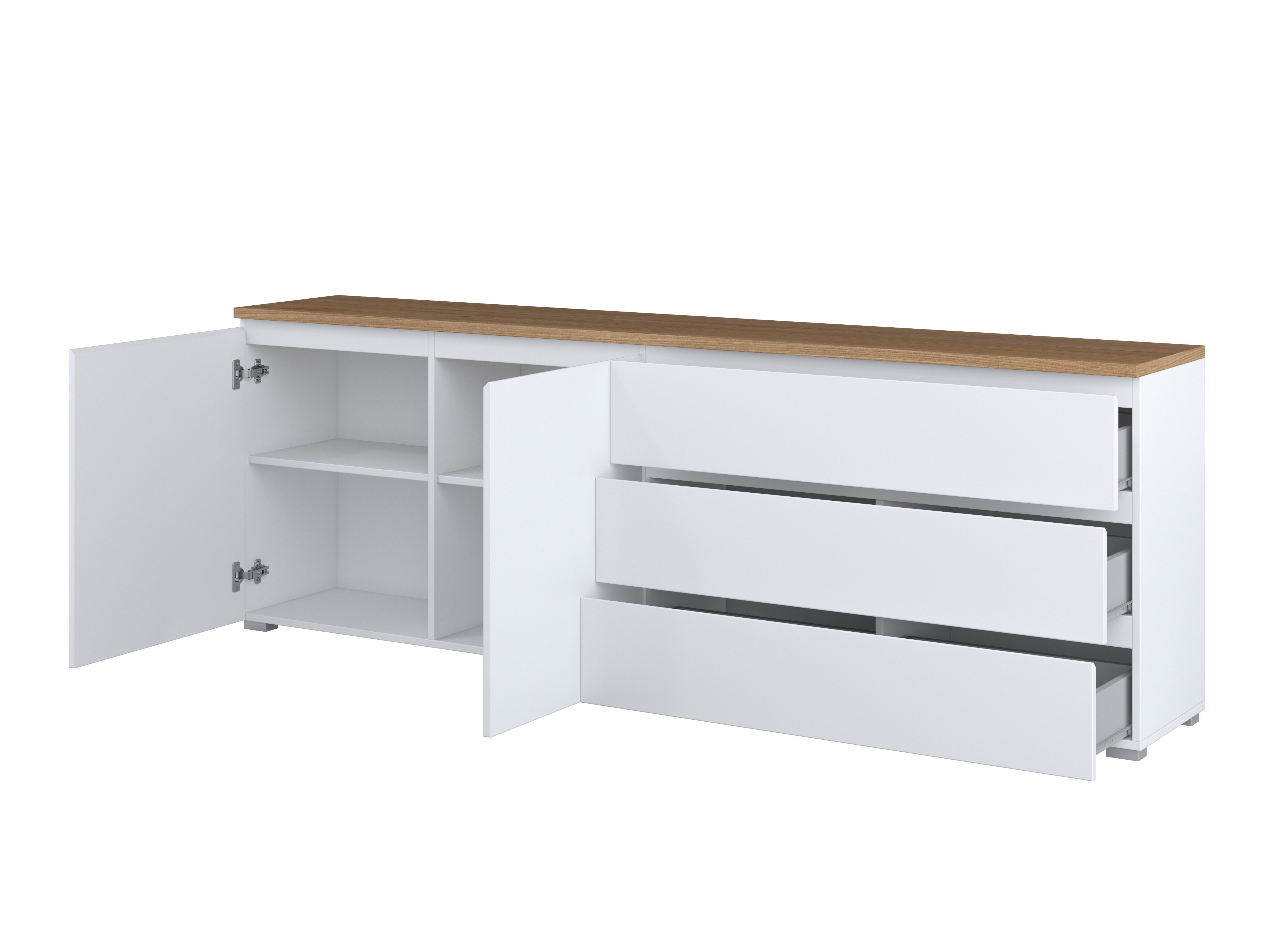 Cómoda Baletu 107 (Branco + Carvalho)