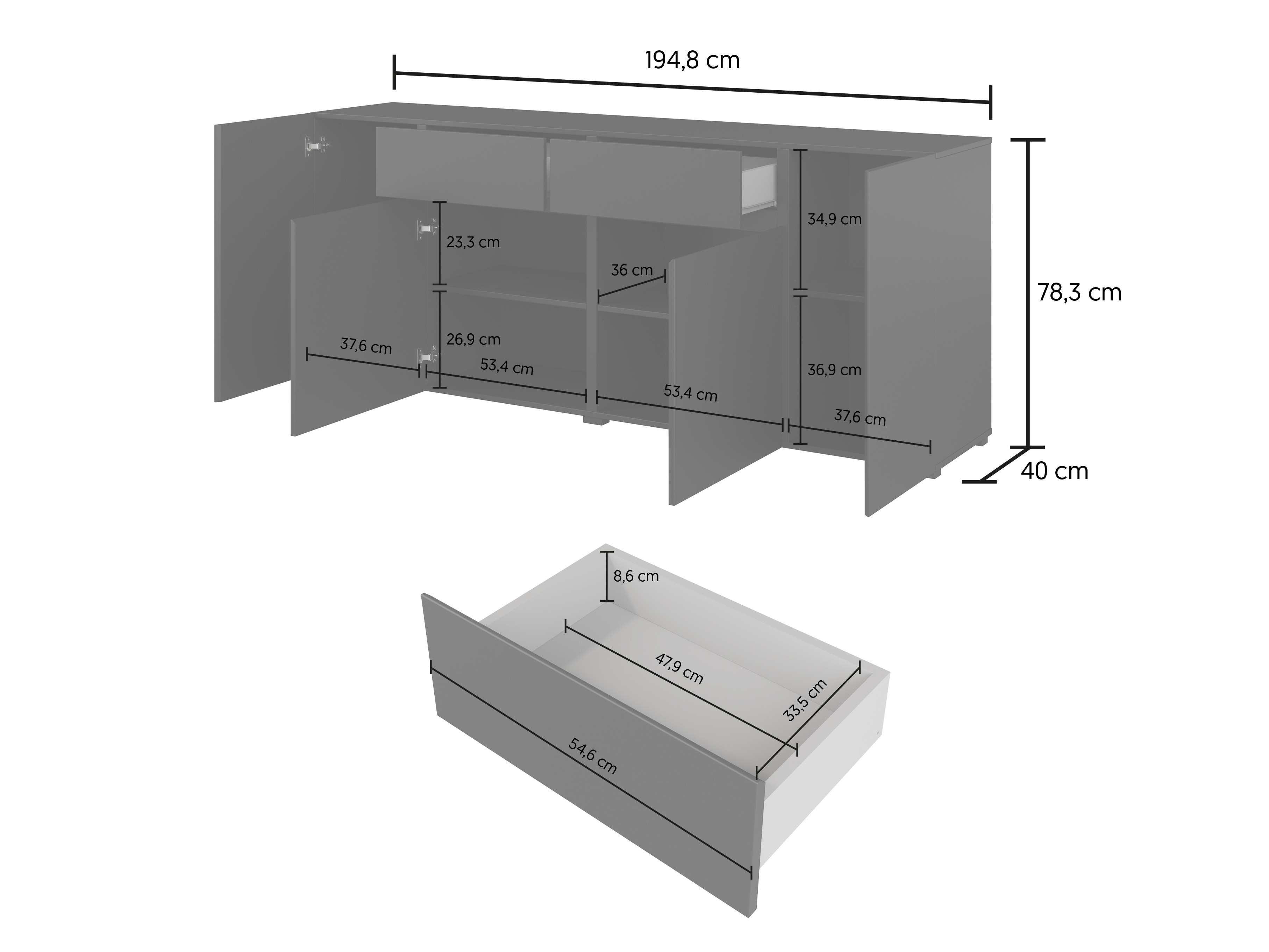 Cómoda Elbleve 103 (Preto)