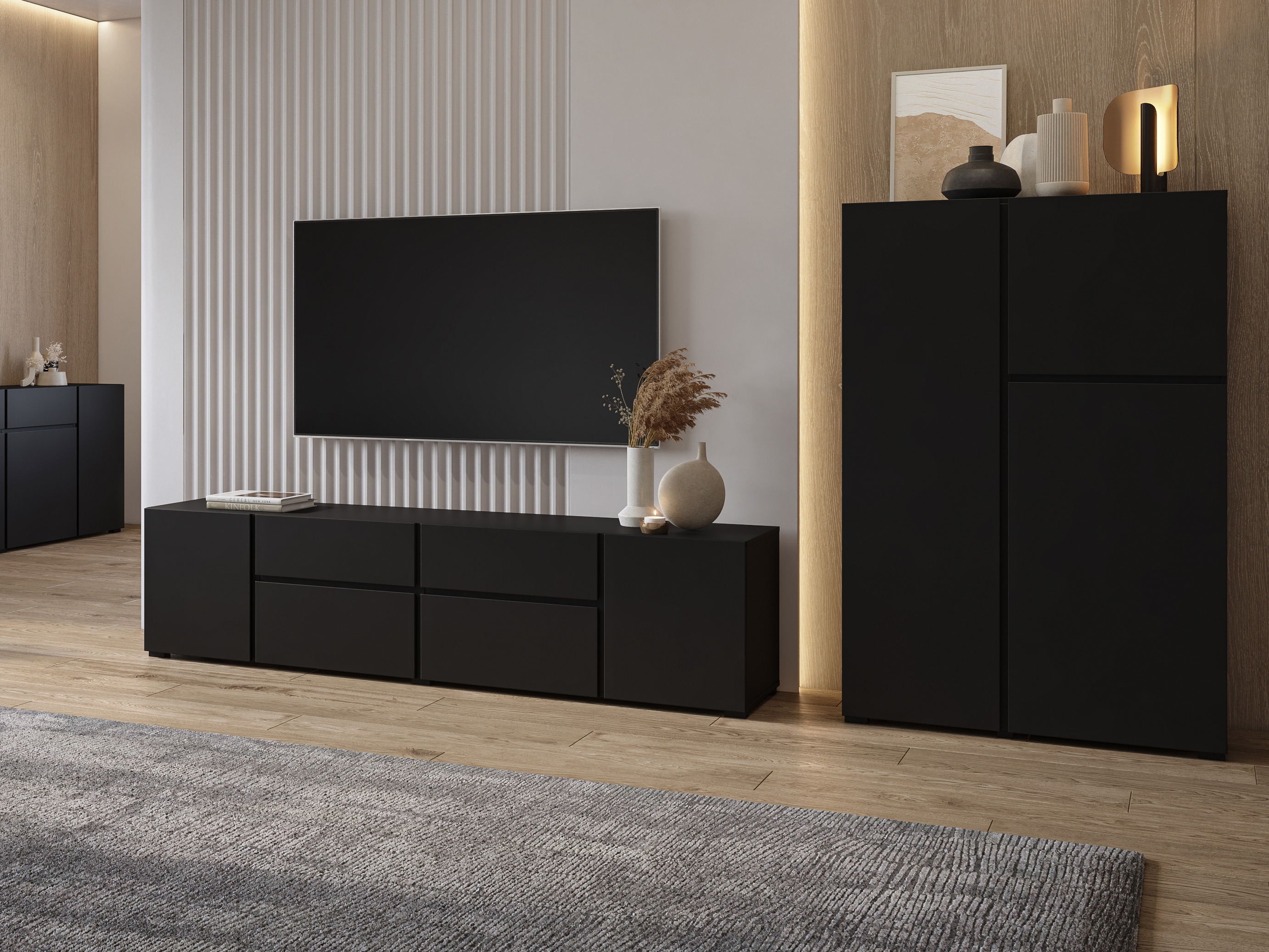 Conjunto para sala de estar Elbleve 104 (Preto)