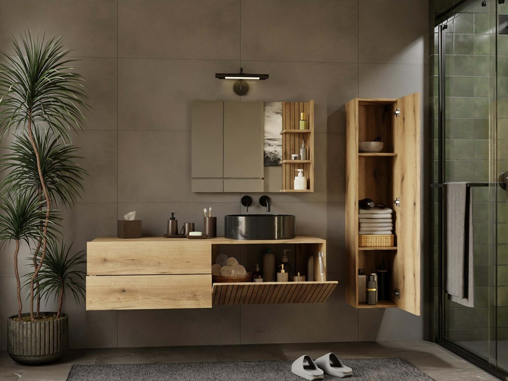 Armário suspenso para casa de banho para lavatório Mandeville 324