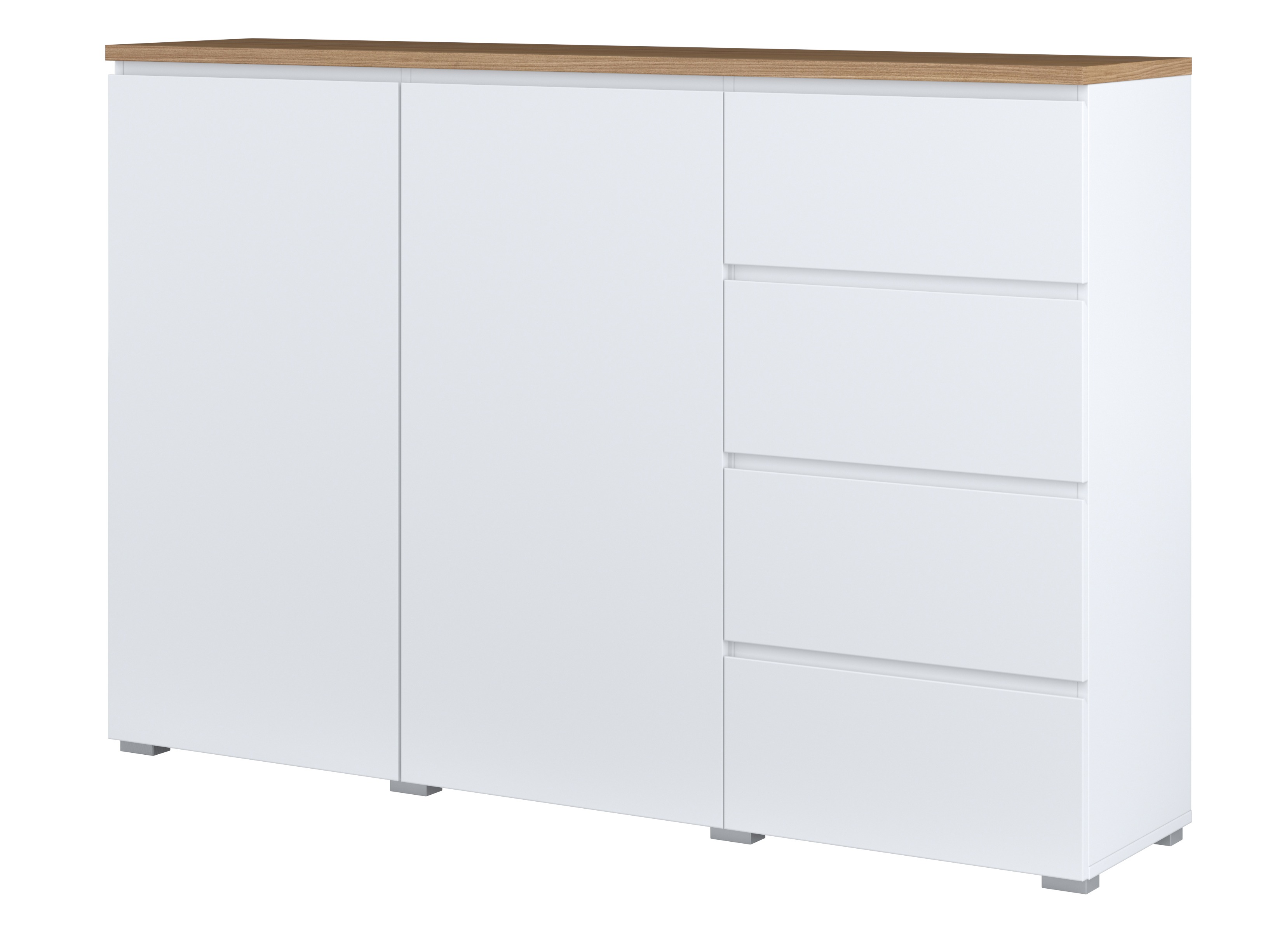 Cómoda Baletu 109 (Branco + Carvalho)