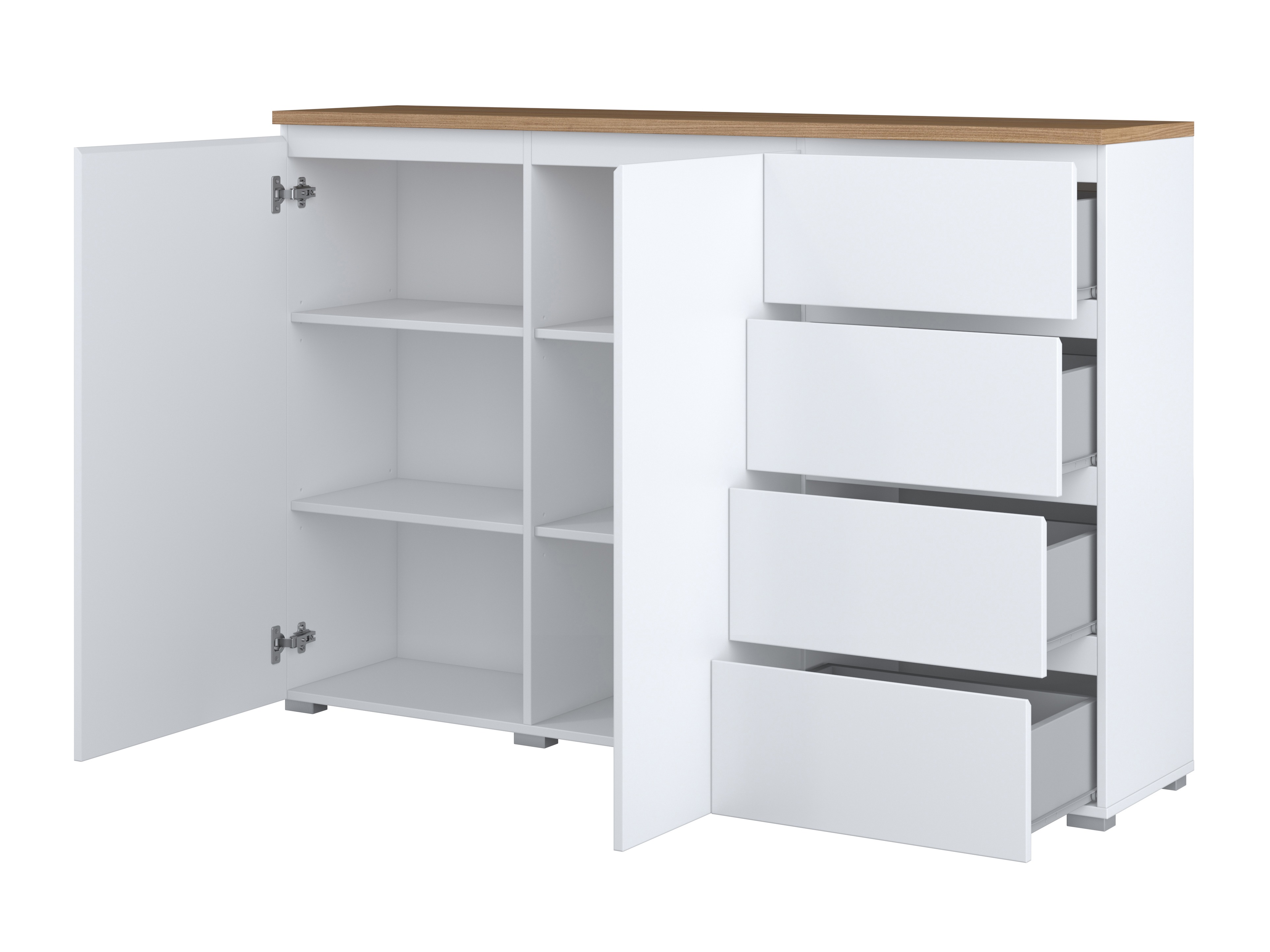 Cómoda Baletu 109 (Branco + Carvalho)