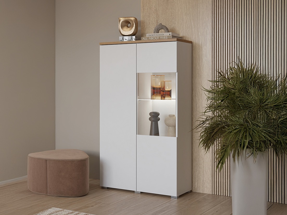 Estante Baletu 108 (Branco + Carvalho)