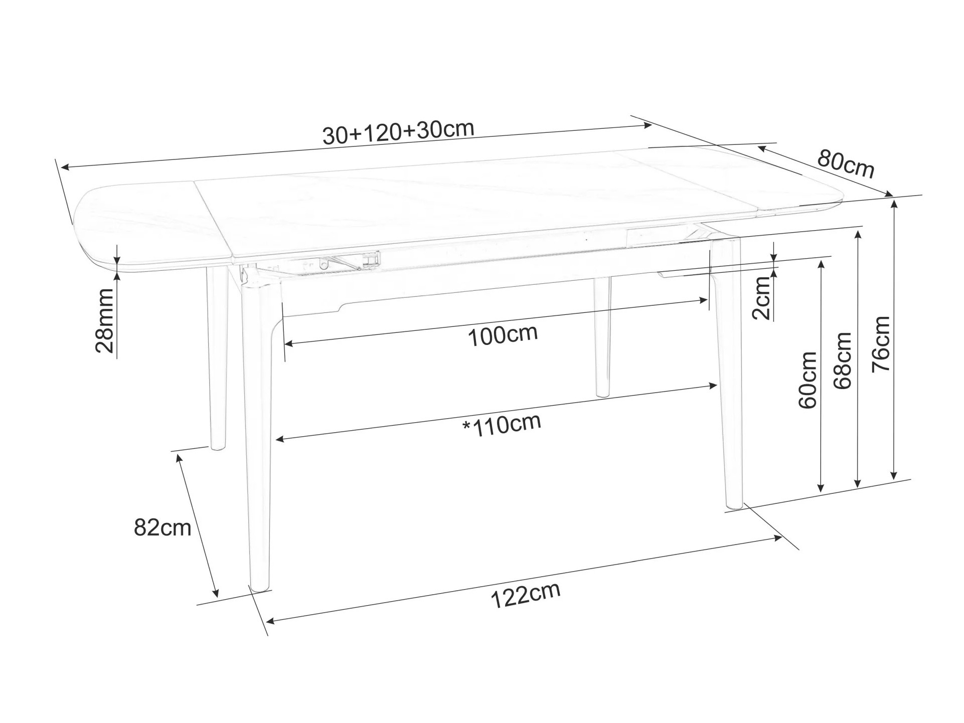 Mesa Detroit 921 (Marmore branco)