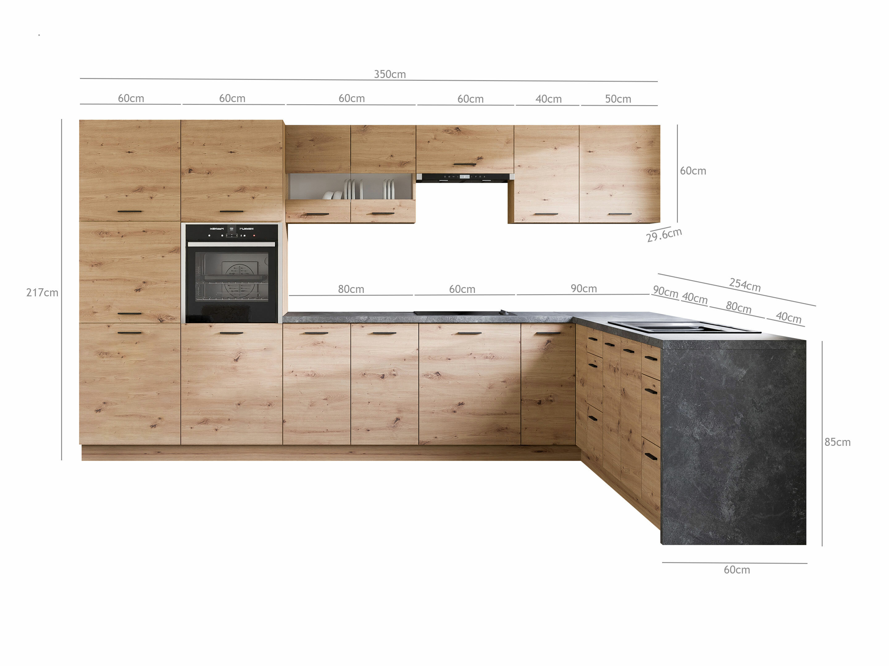 Conjunto de cozinha modular Ati Artisan 130