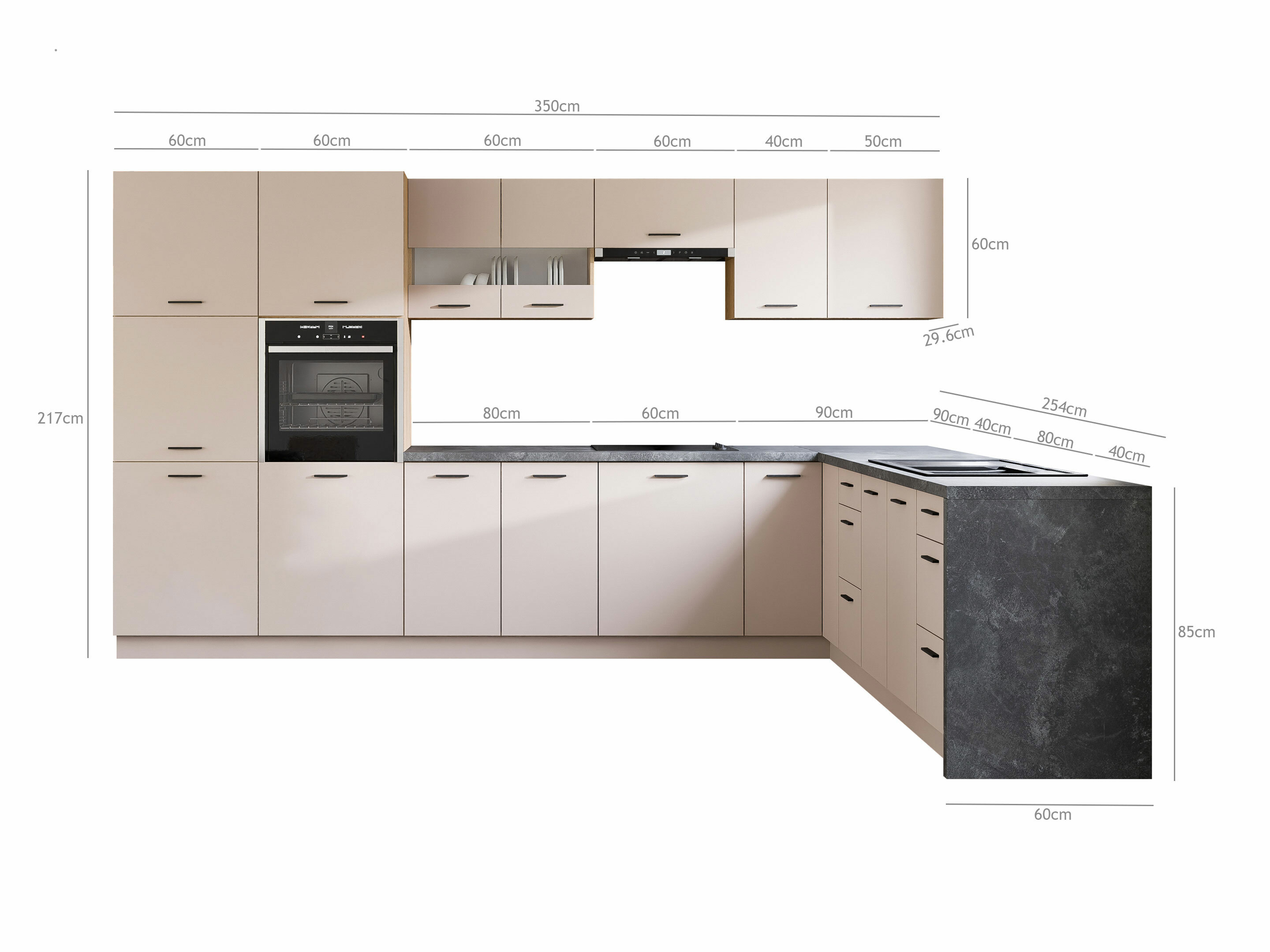 Conjunto de cozinha modular Ati Cashmere 133