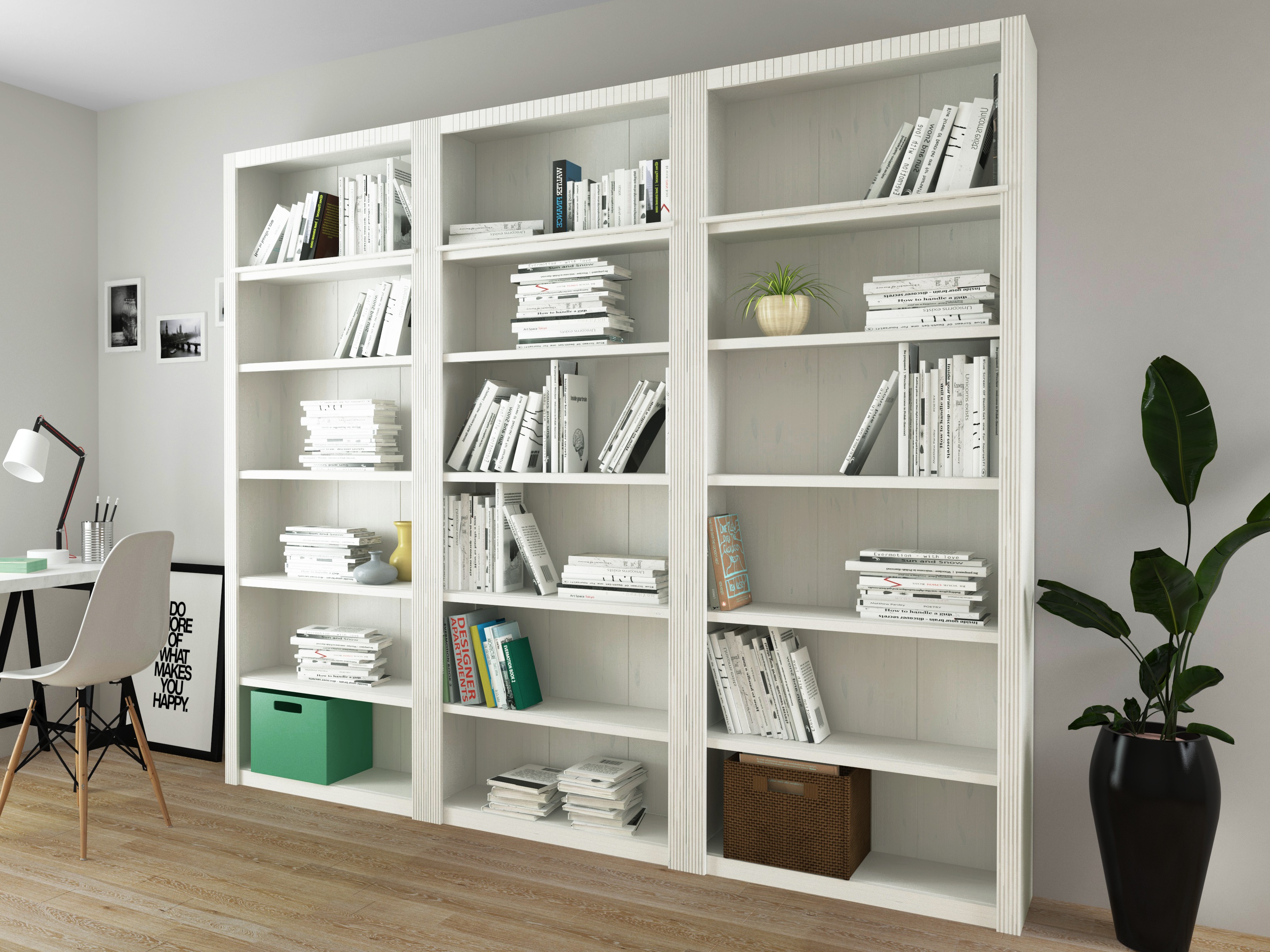 Conjunto de estante Orlmara 106 (Branco)