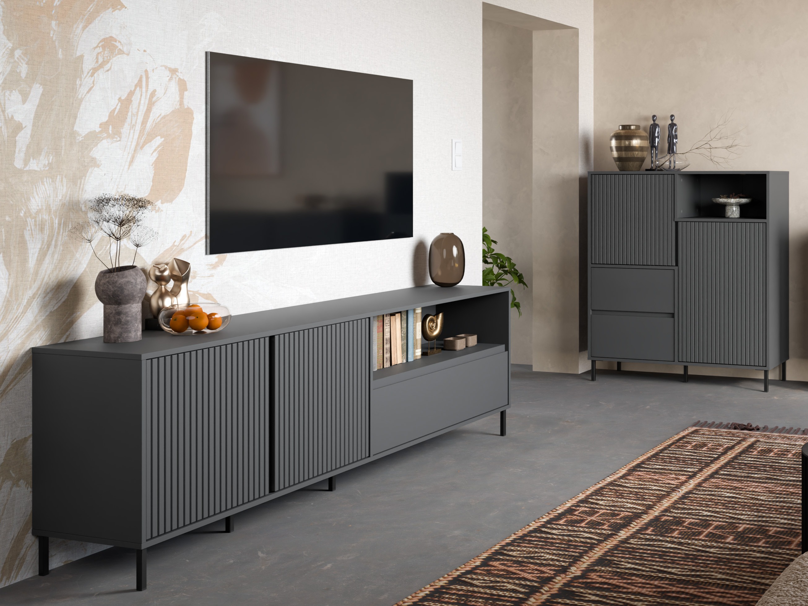 Conjunto para sala de estar Ruvrevi 105 (Antracite)