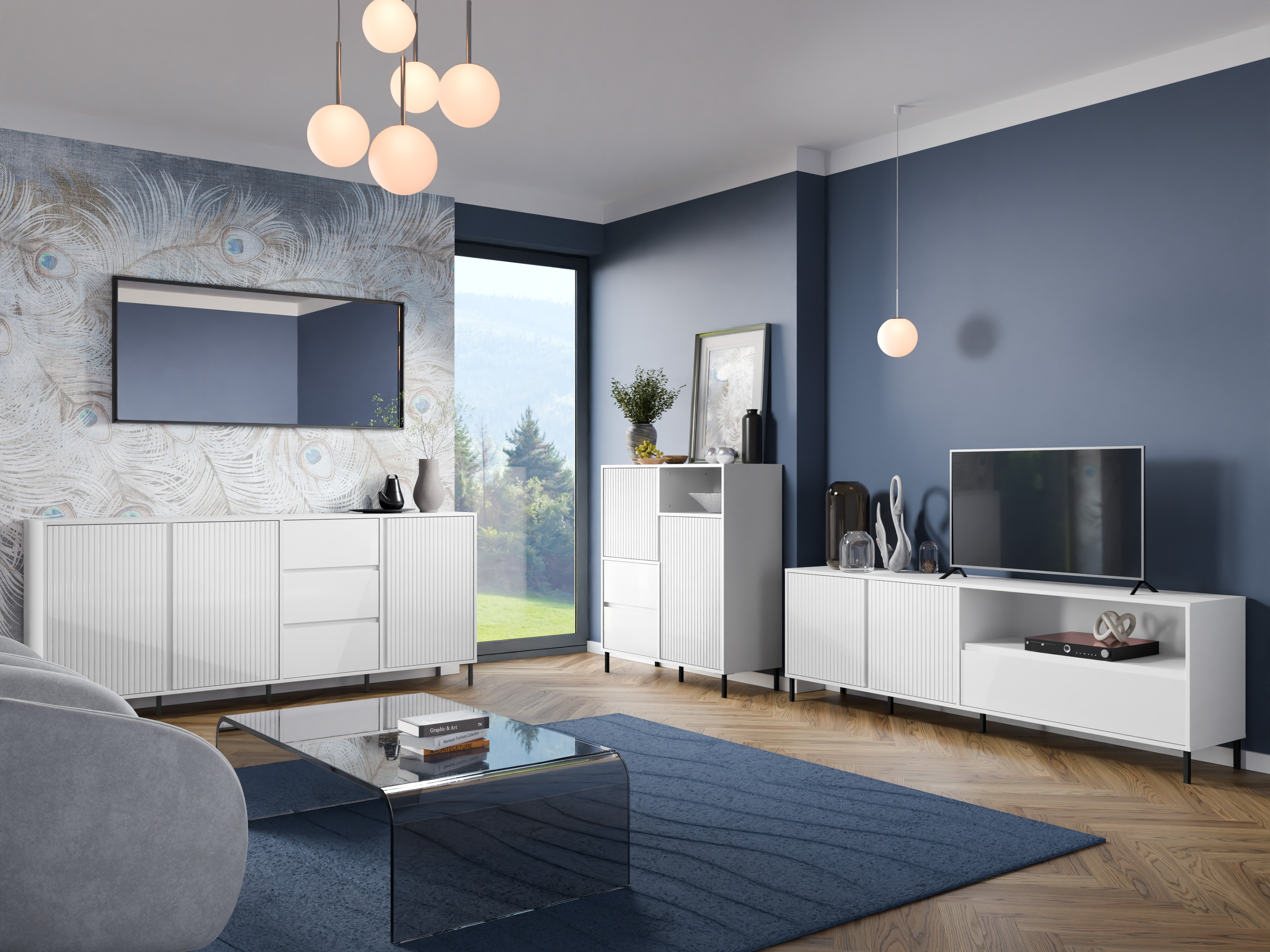 Conjunto para sala de estar Ruvrevi 105 (Branco)