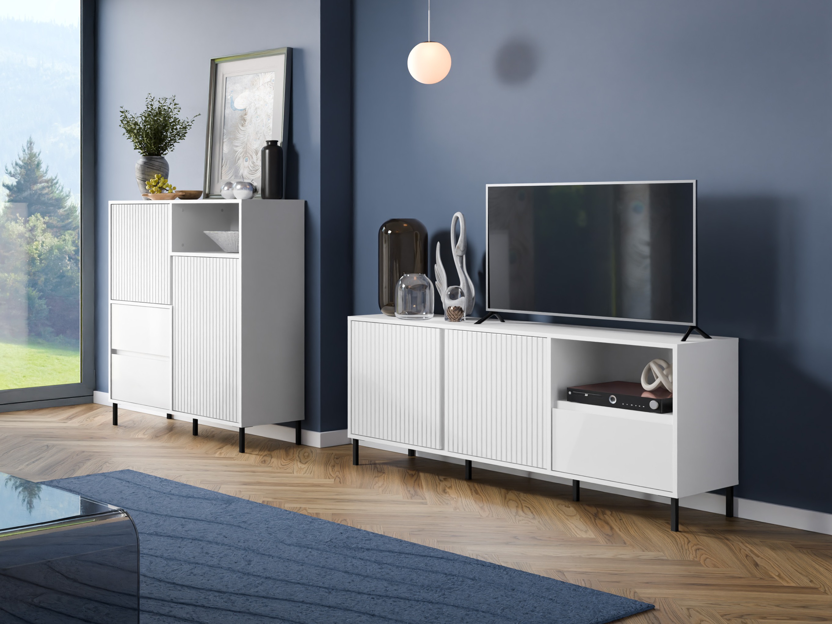 Conjunto para sala de estar Ruvrevi 106 (Branco)