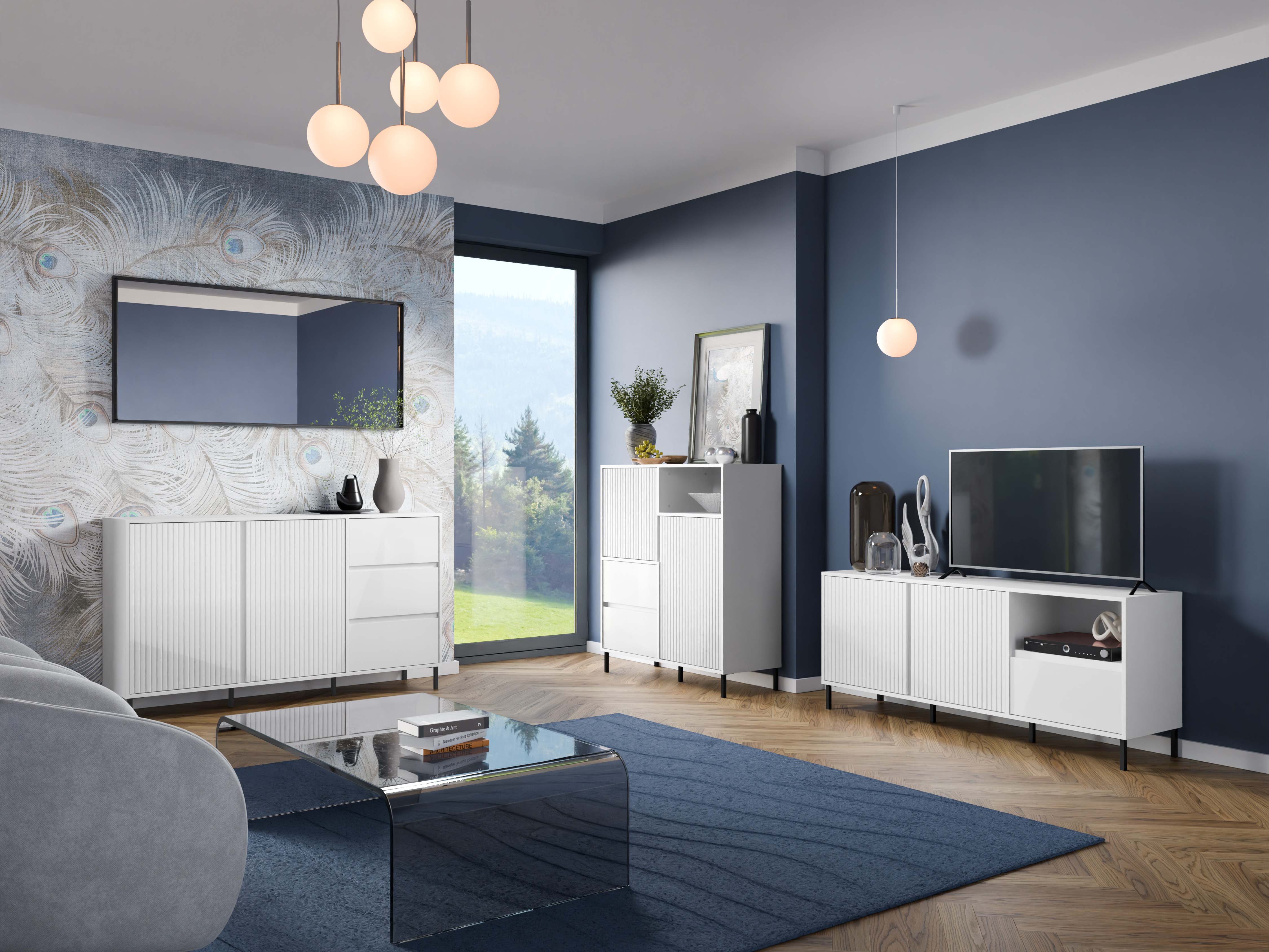 Conjunto para sala de estar Ruvrevi 106 (Branco)