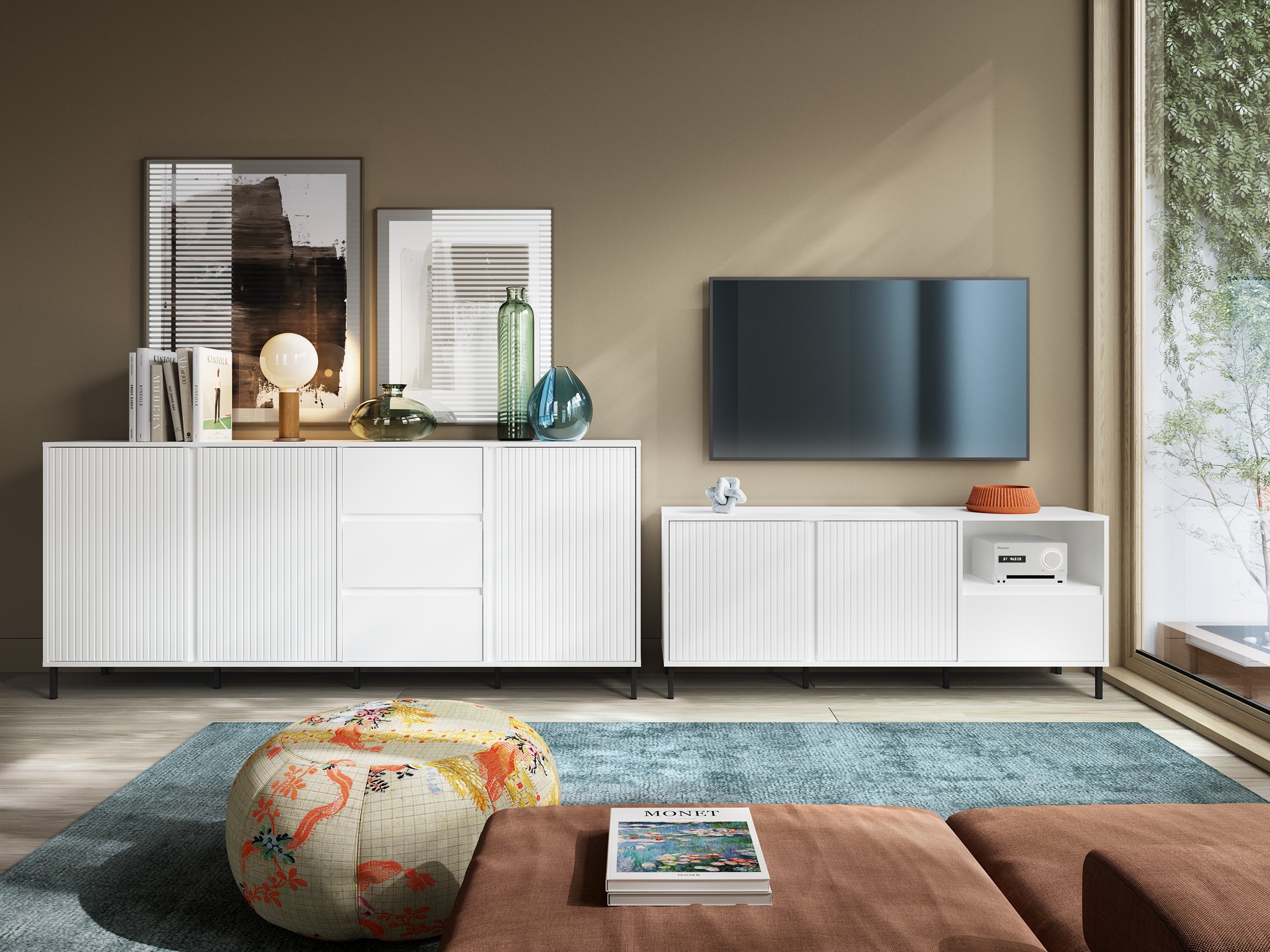 Conjunto para sala de estar Ruvrevi 107 (Branco)