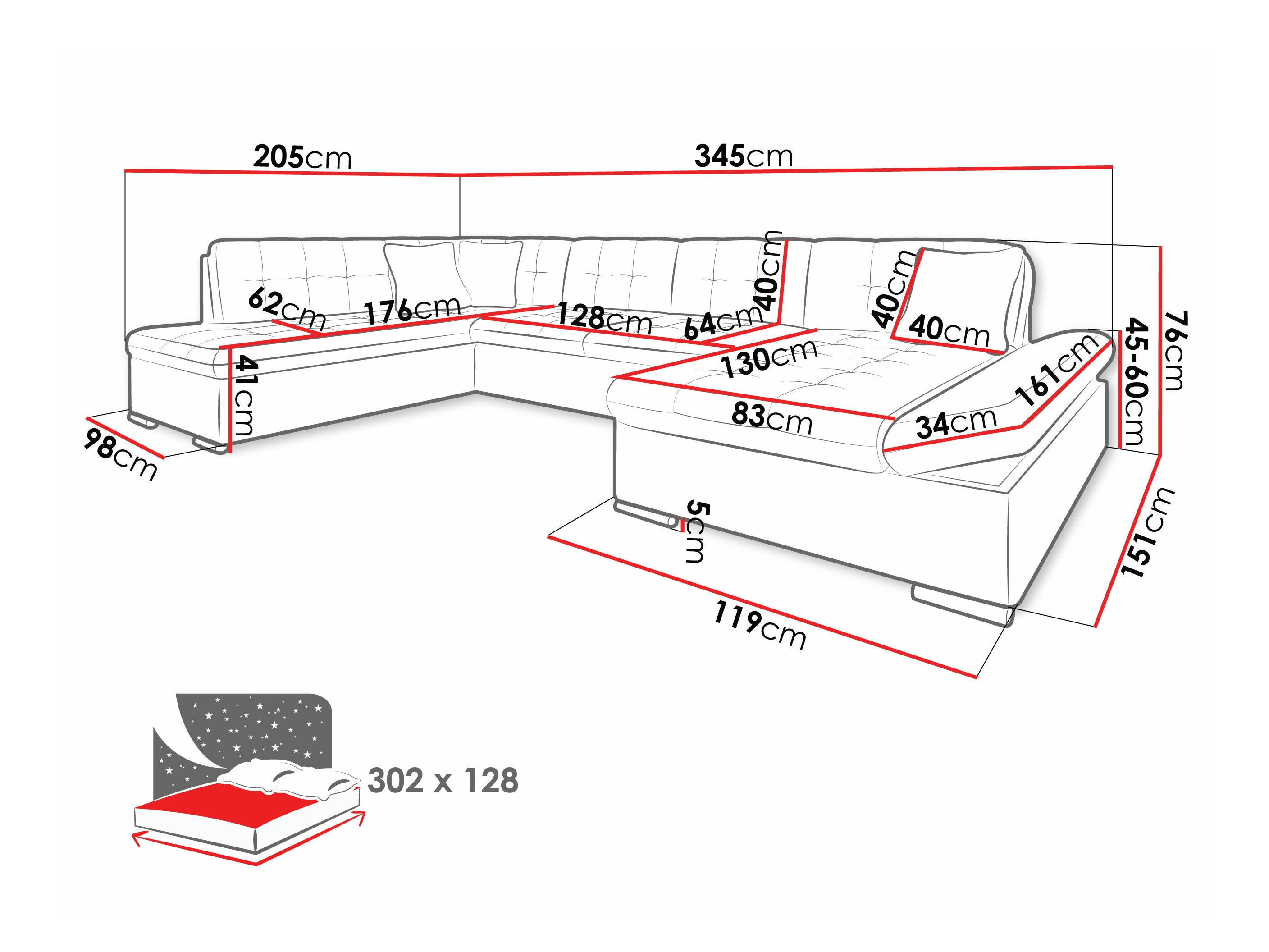 Sofá de canto Comfivo 149 (Lux 06 + Lux 05)