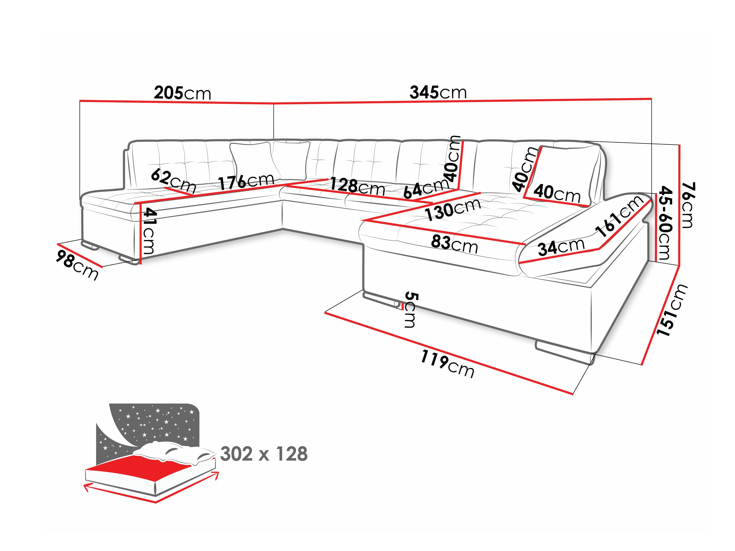 Sofá de canto Comfivo 149 (Manila 16 + Manila 18)