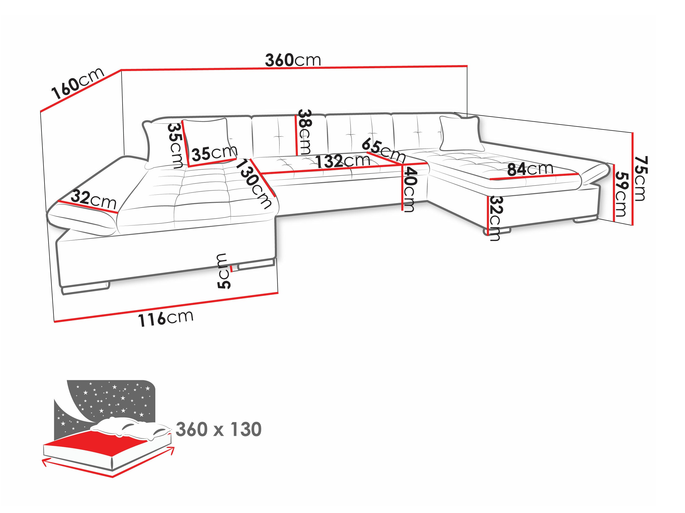 Sofá de canto Comfivo 240 (Manza 04)