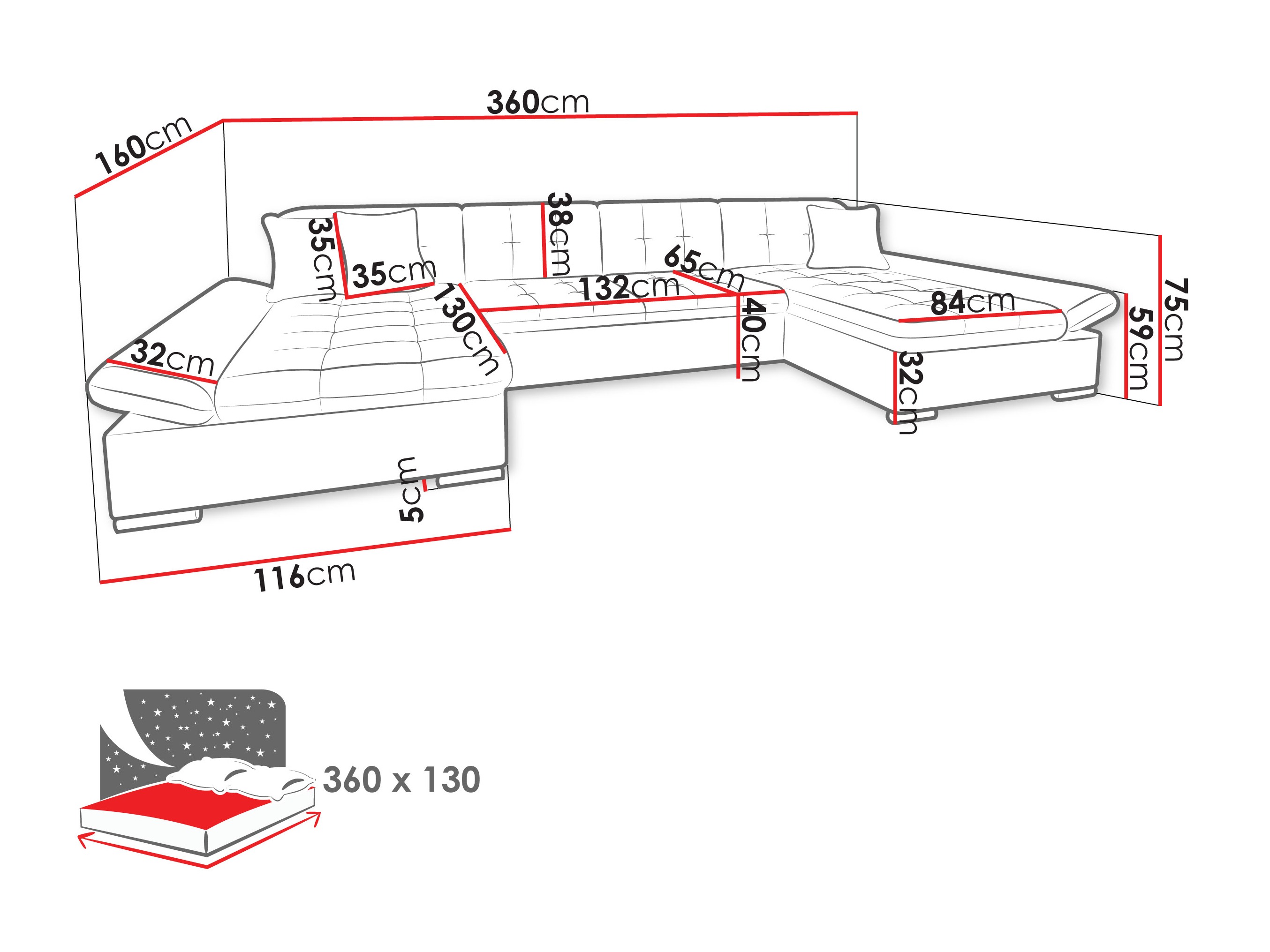 Sofá de canto Comfivo 240 (Maya 09 + Mokka 71)