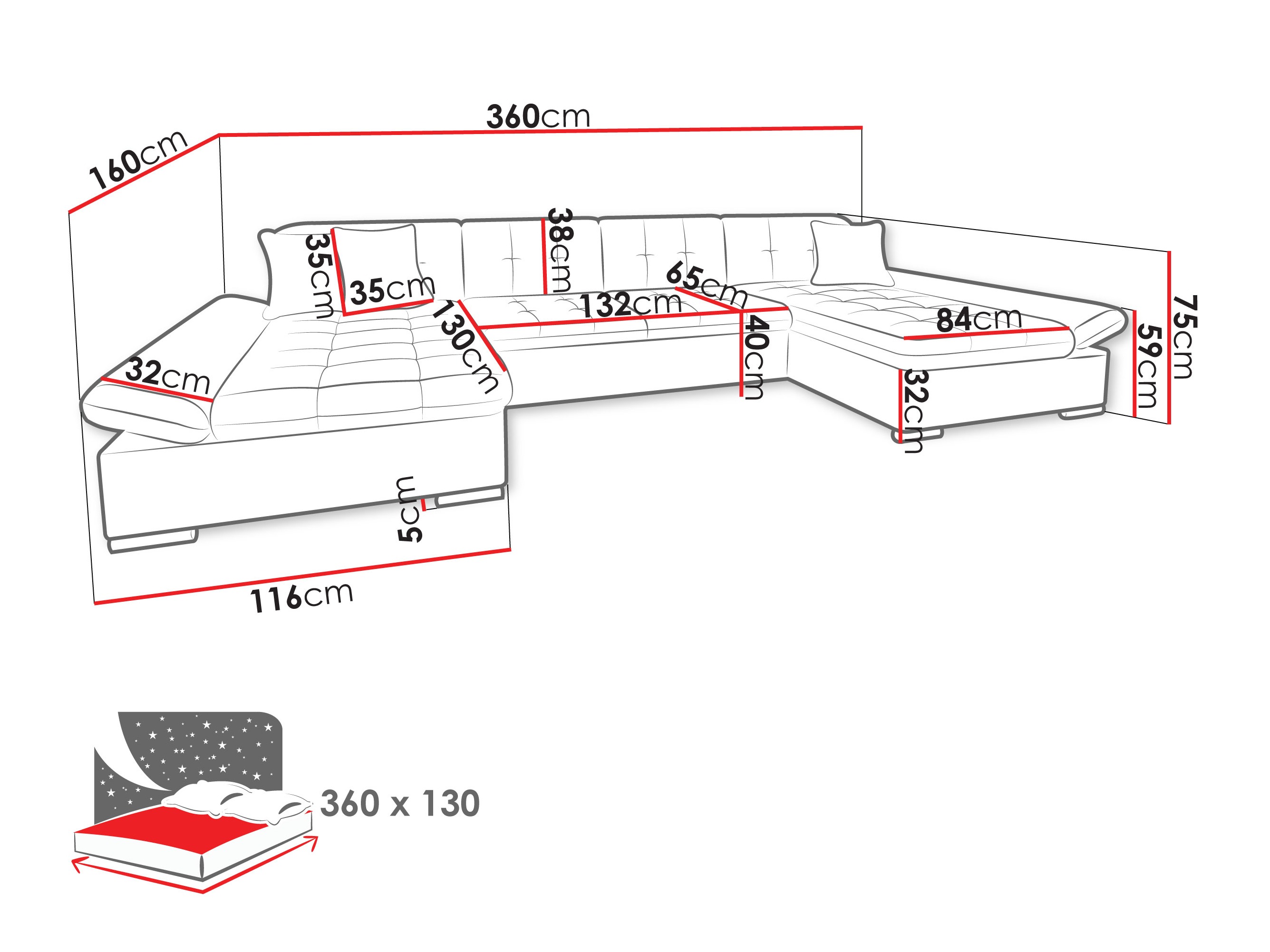 Sofá de canto Comfivo 240 (Zoya 01)