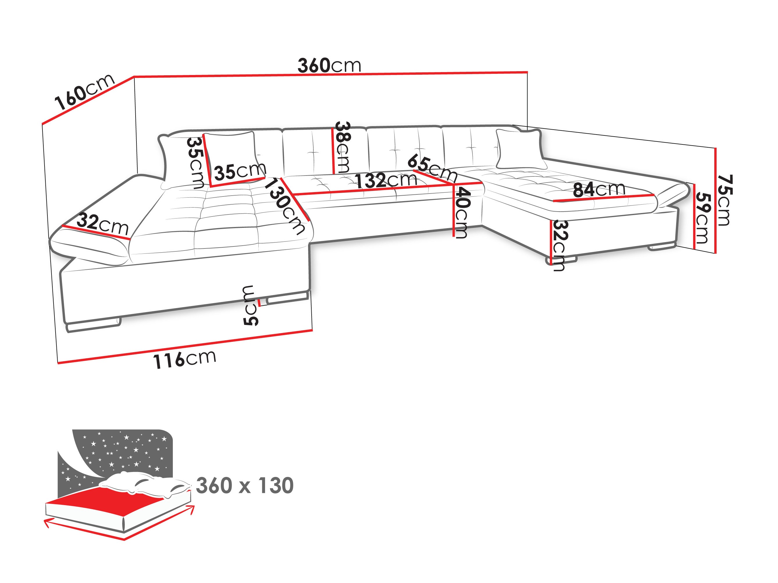 Sofá de canto Comfivo Ficus II (Piano 17)