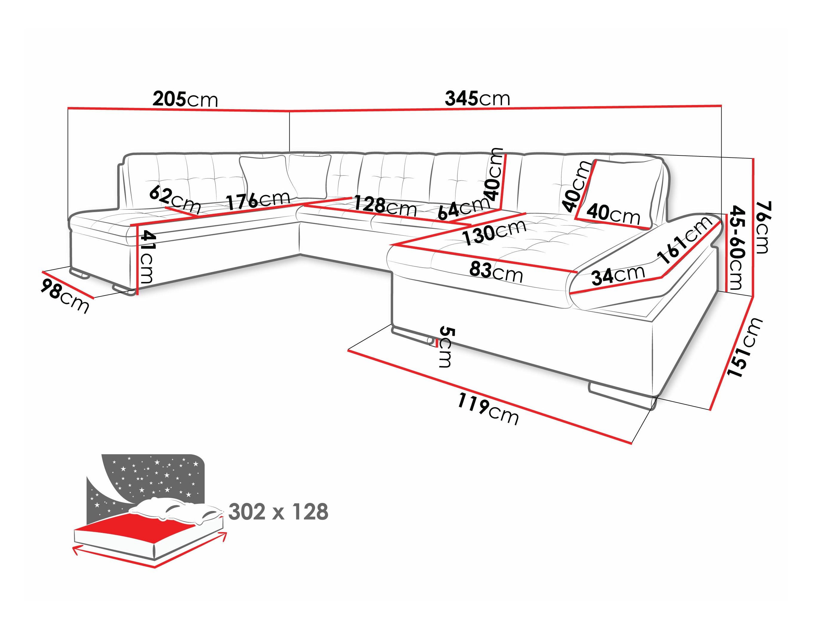 Sofá de canto Comfivo Tilia (Lux 06 + Lux 05)