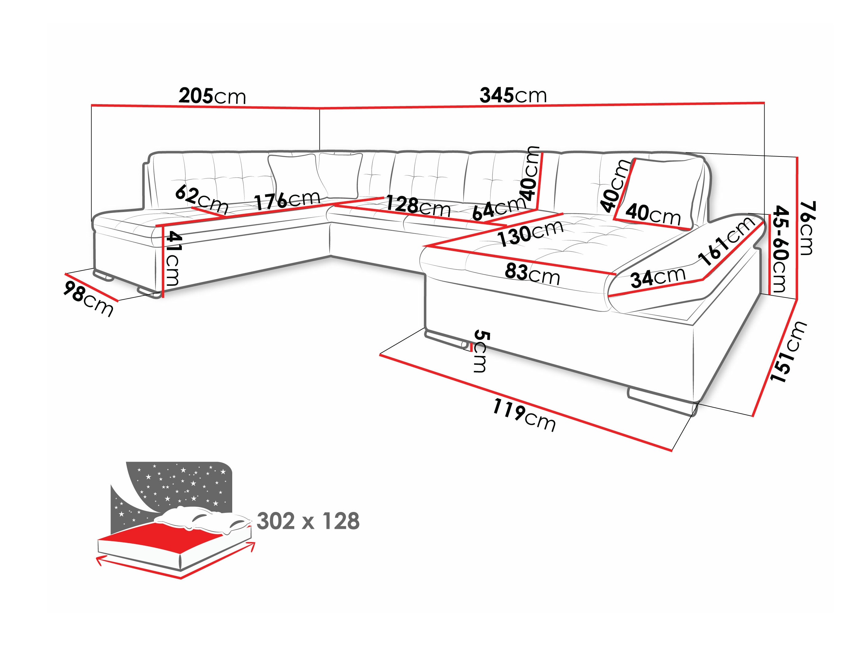 Sofá de canto Comfivo Tilia (Soft 011 + Lux 06 + Lux 05)
